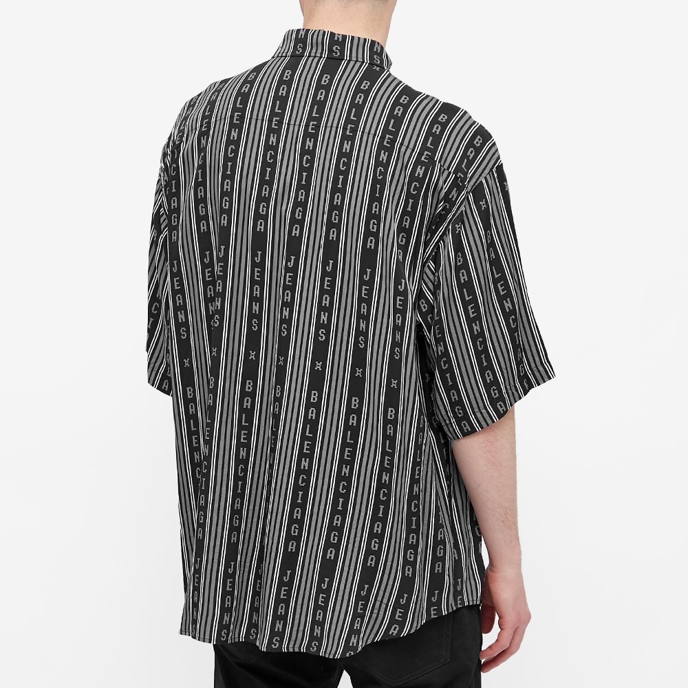 Balenciaga Short Sleeve Logo Stripe Shirt - 5