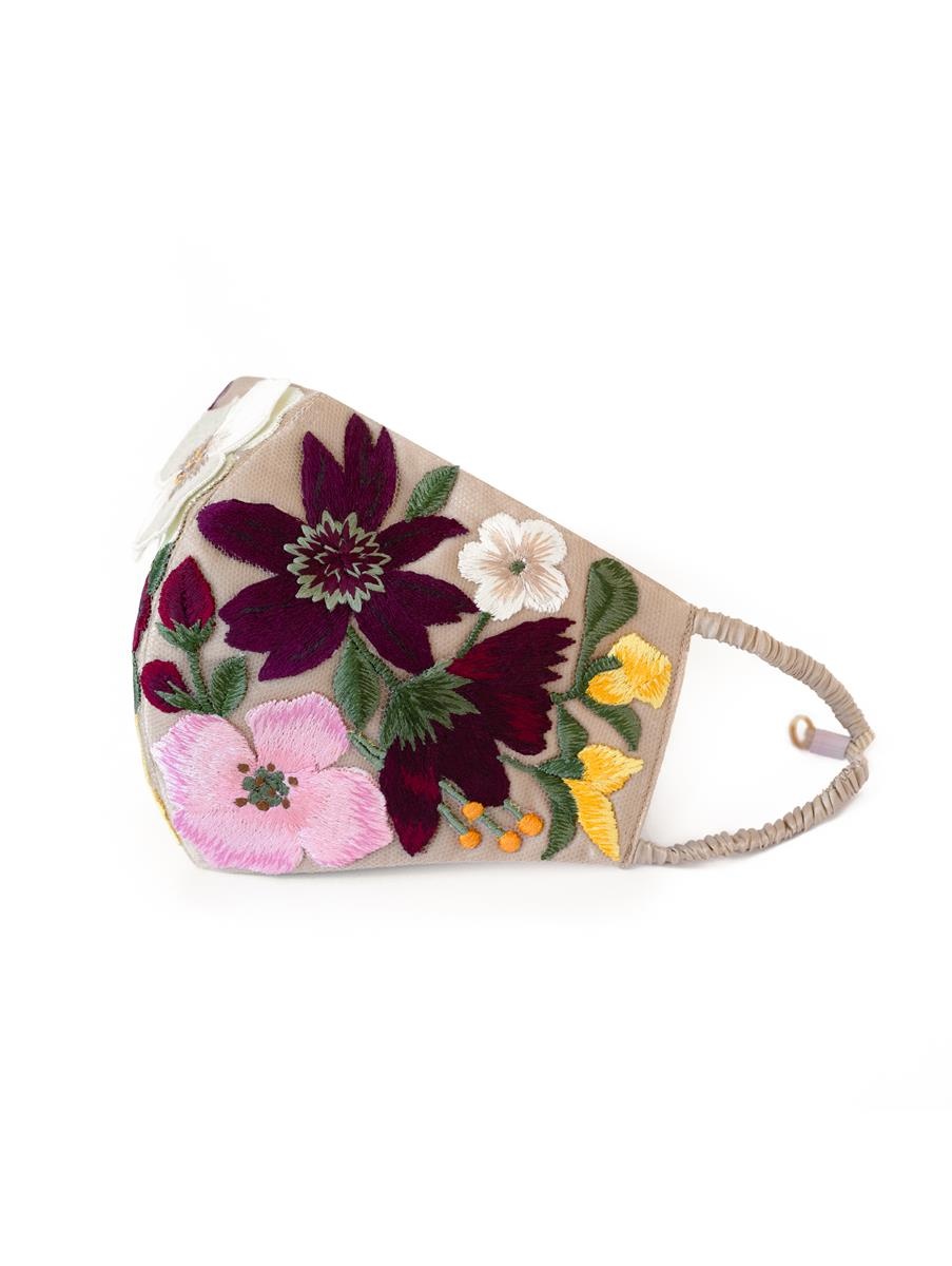 FLORAL EMBROIDERED MASK - 1