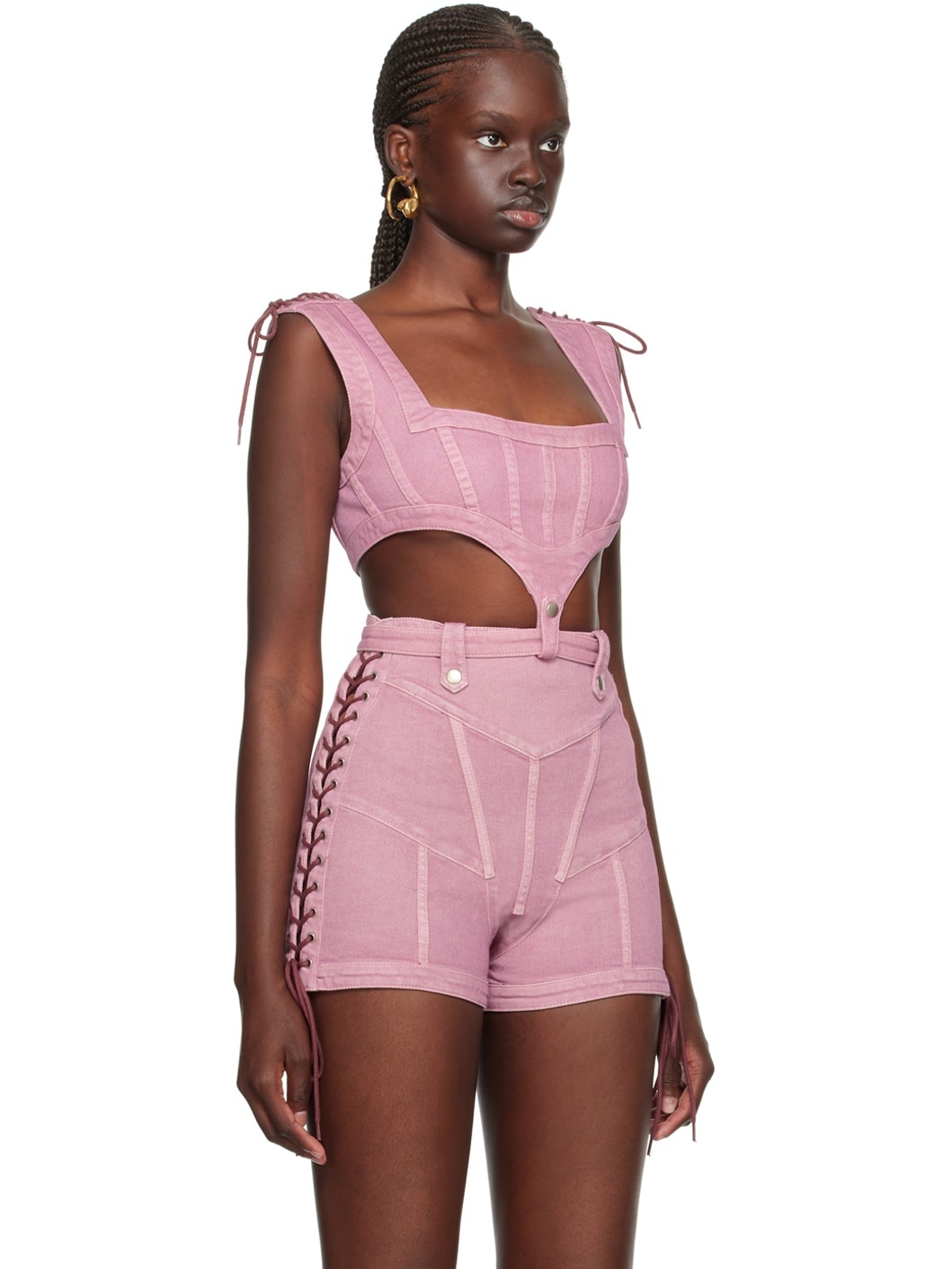 Pink KNWLS Edition Denim Tank Top - 2