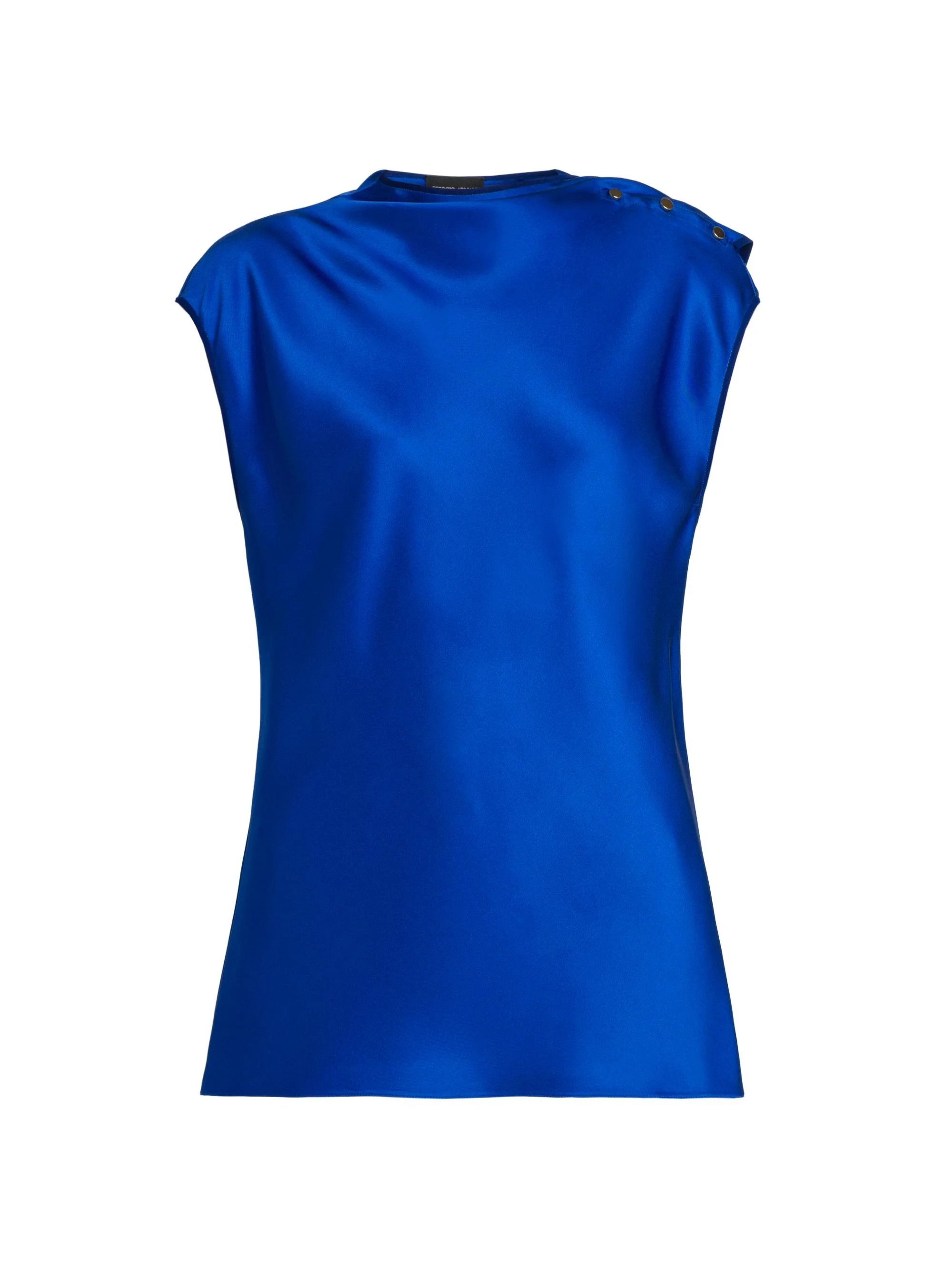 Women's Buttoned Silk Satin Blouse - Humming Bird - 1
