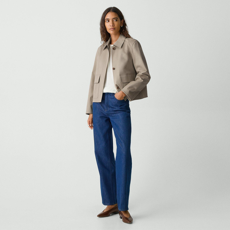 Theory Boxy Jacket in Cotton Gabardine outlook