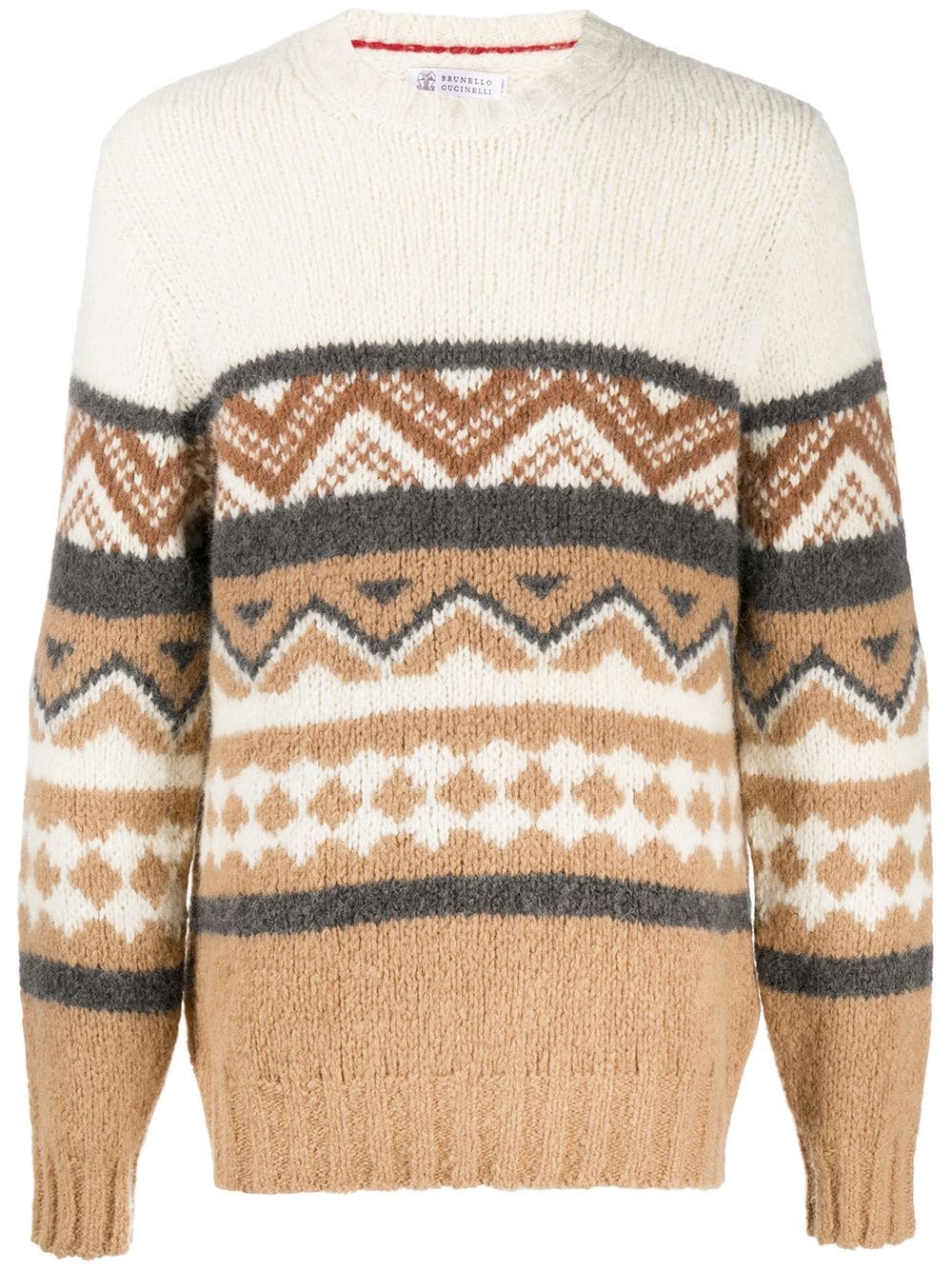 long sleeve Aztec-knitted sweater - 1