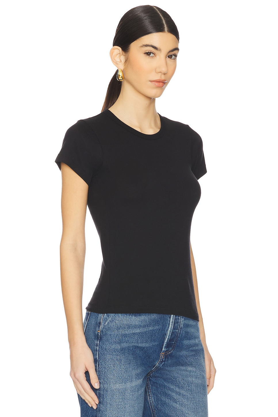 Fitted Crewneck Short Sleeve Top - 2