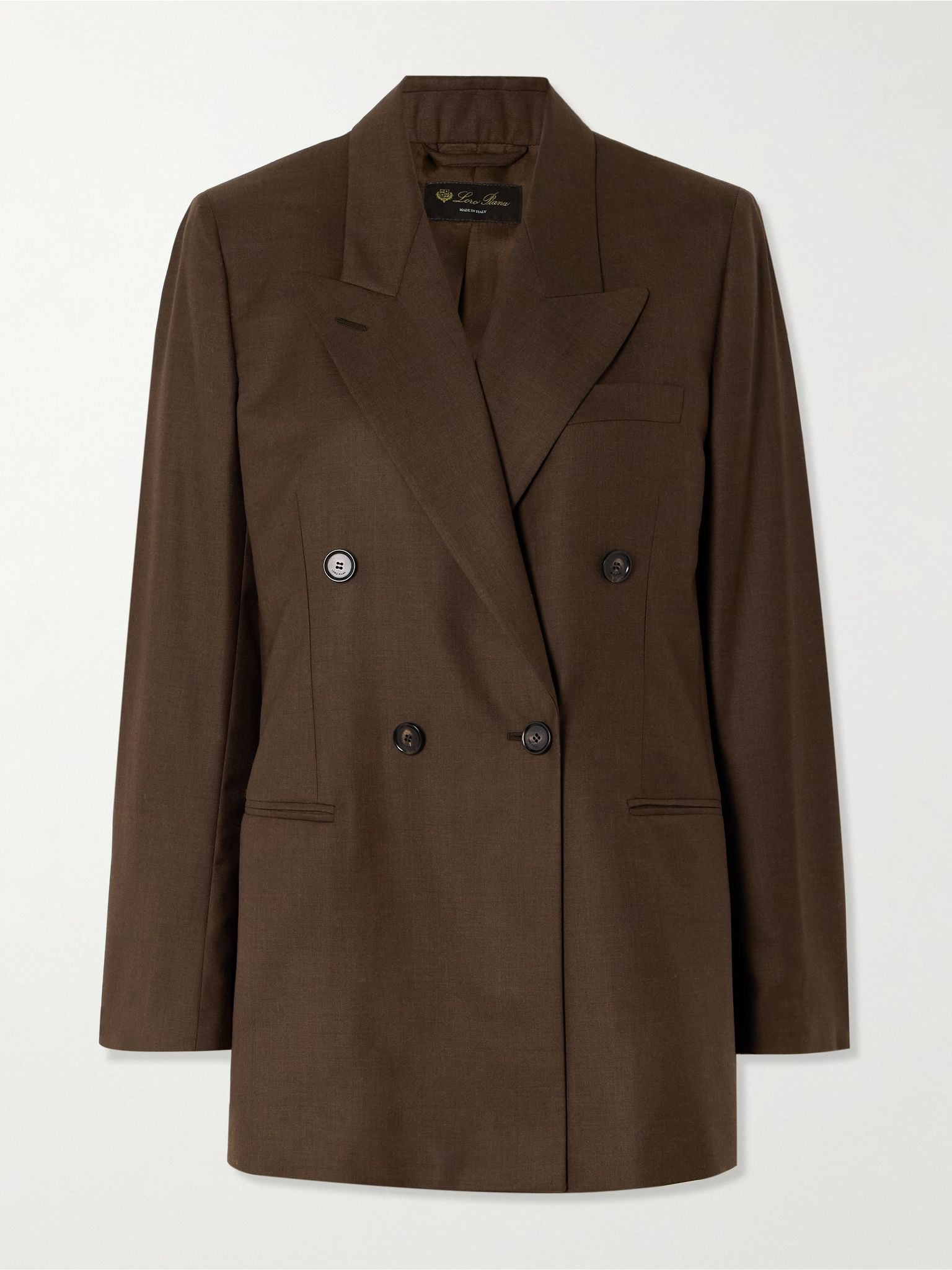 Oversized double-breasted virgin wool blazer Brown - 1