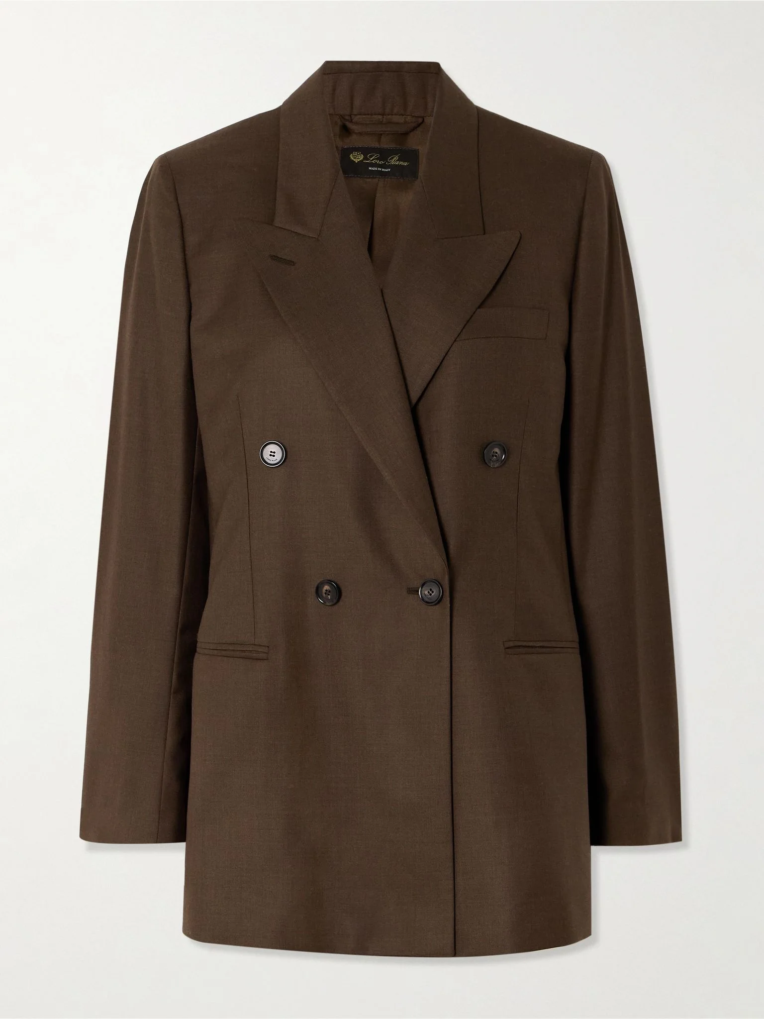 Oversized double-breasted virgin wool blazer Brown - 1