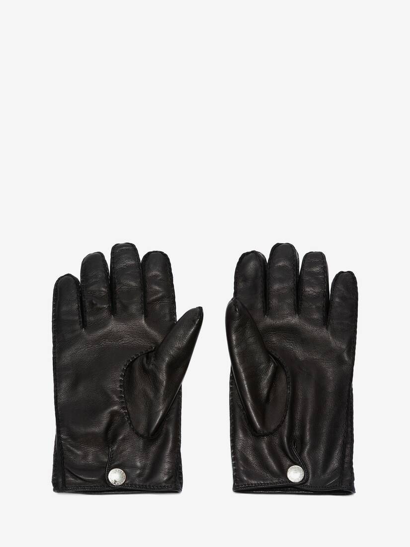 Leather Gloves in Black - 2