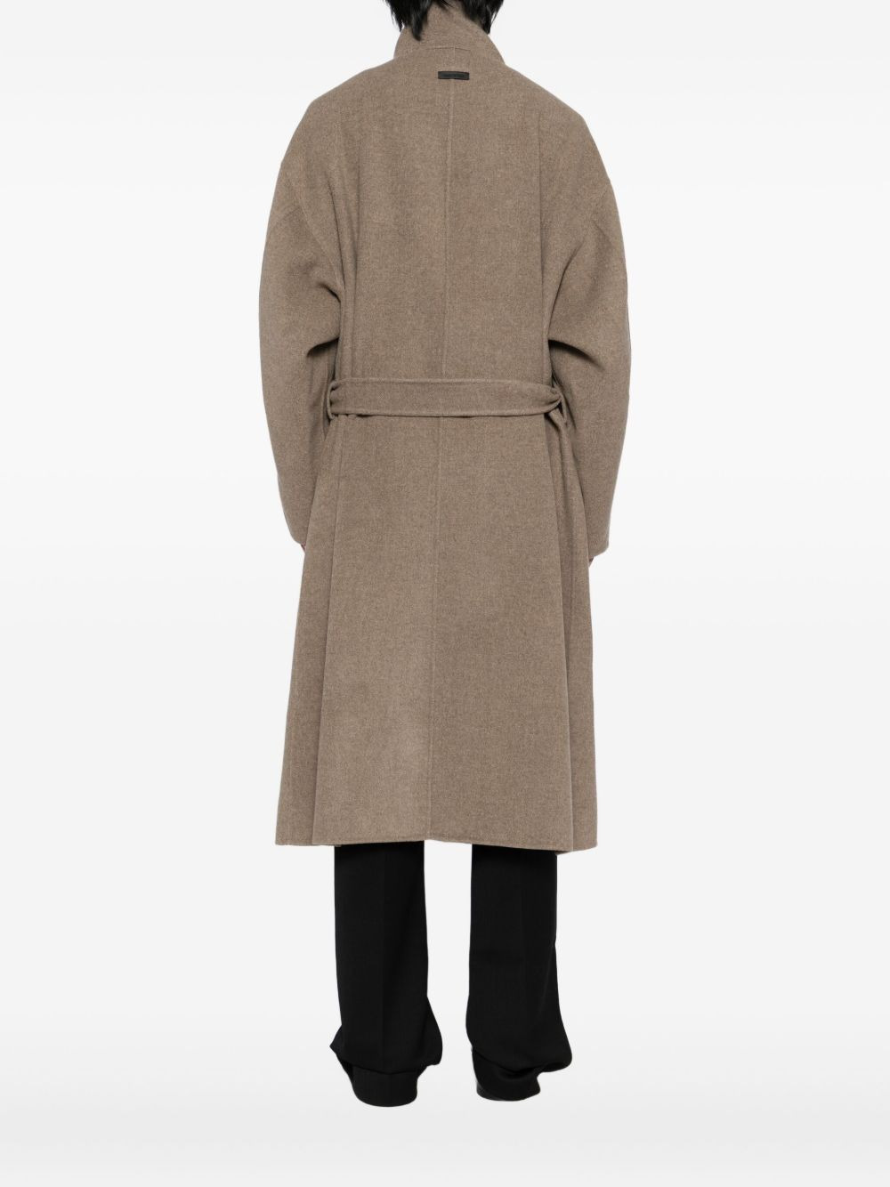 high-neck double-breasted coat - 4