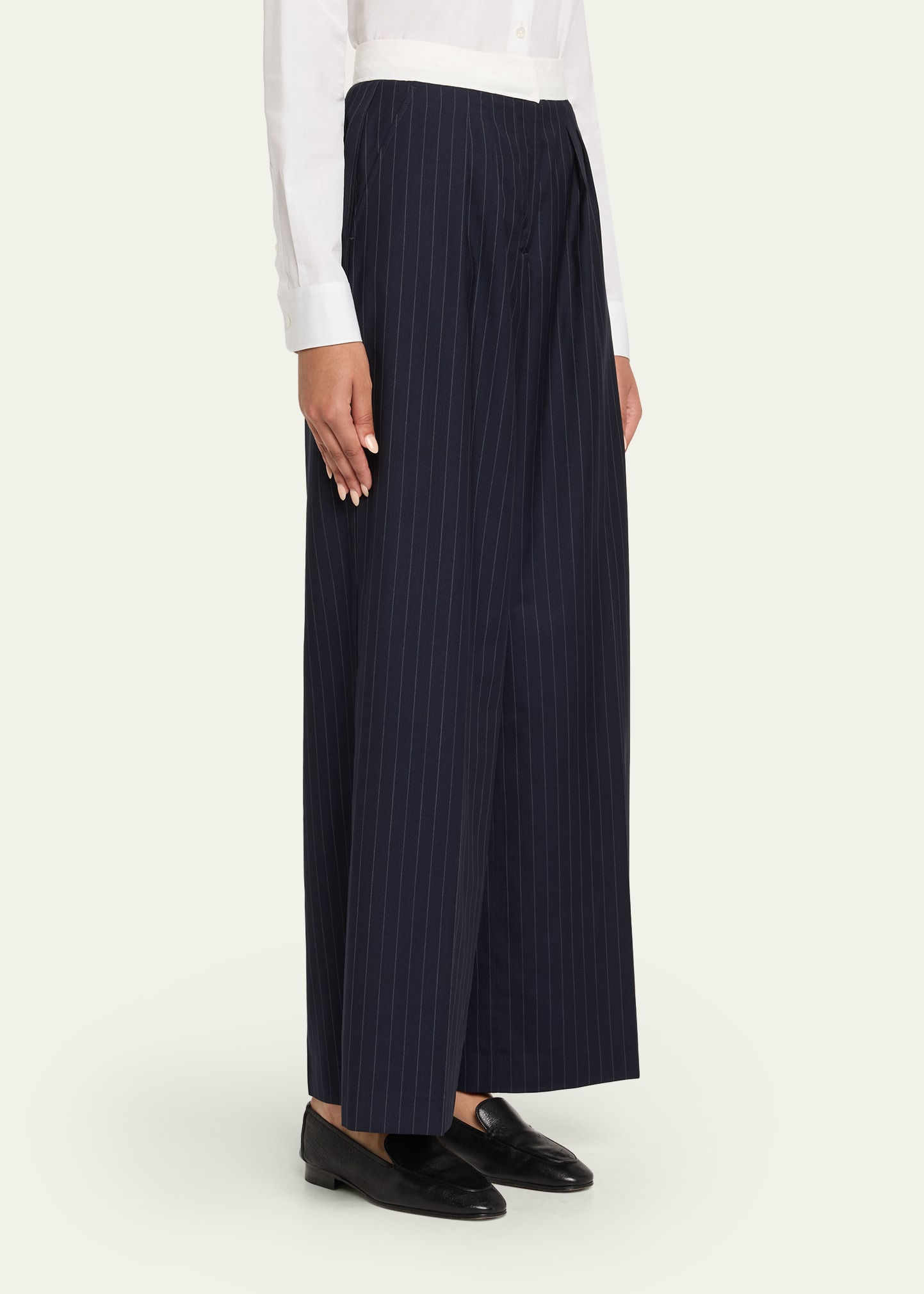 Elia Pinstripe Italian Wool Pants - 4