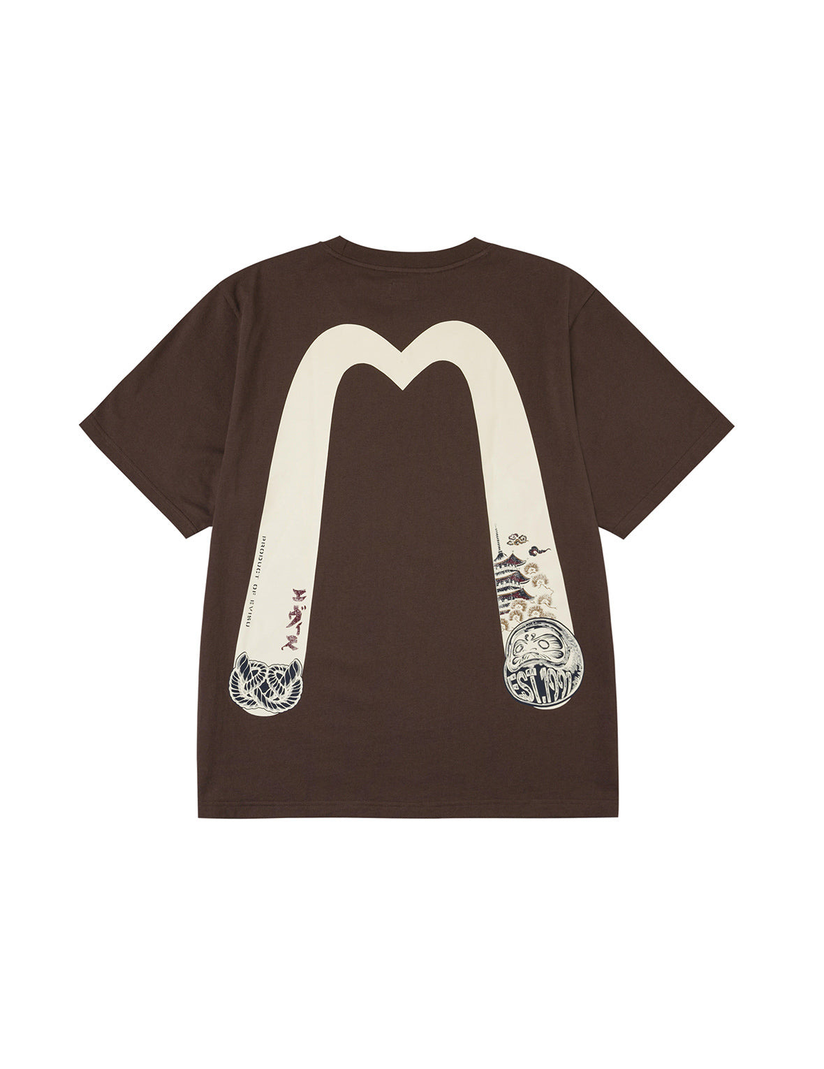 Wheel of Wisdom and  Daruma Daicock Print Regular Fit T-Shirt - 11