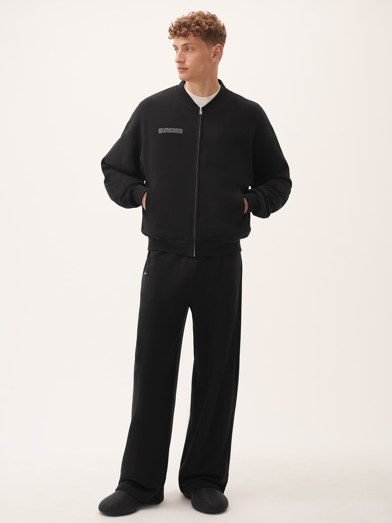 PANGAIA Mens 365 Midweight Bomber Jacket - Black outlook