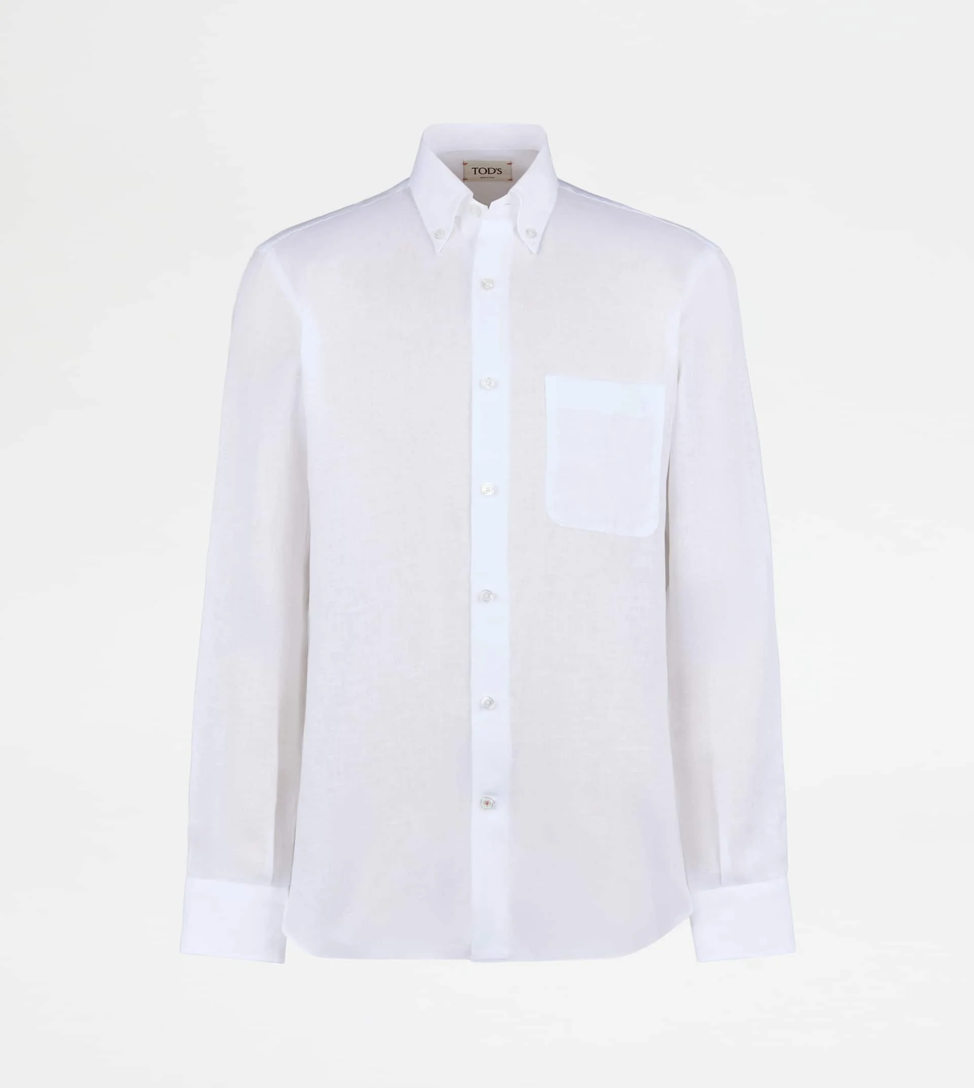 BUTTON DOWN SHIRT IN LINEN - WHITE - 1