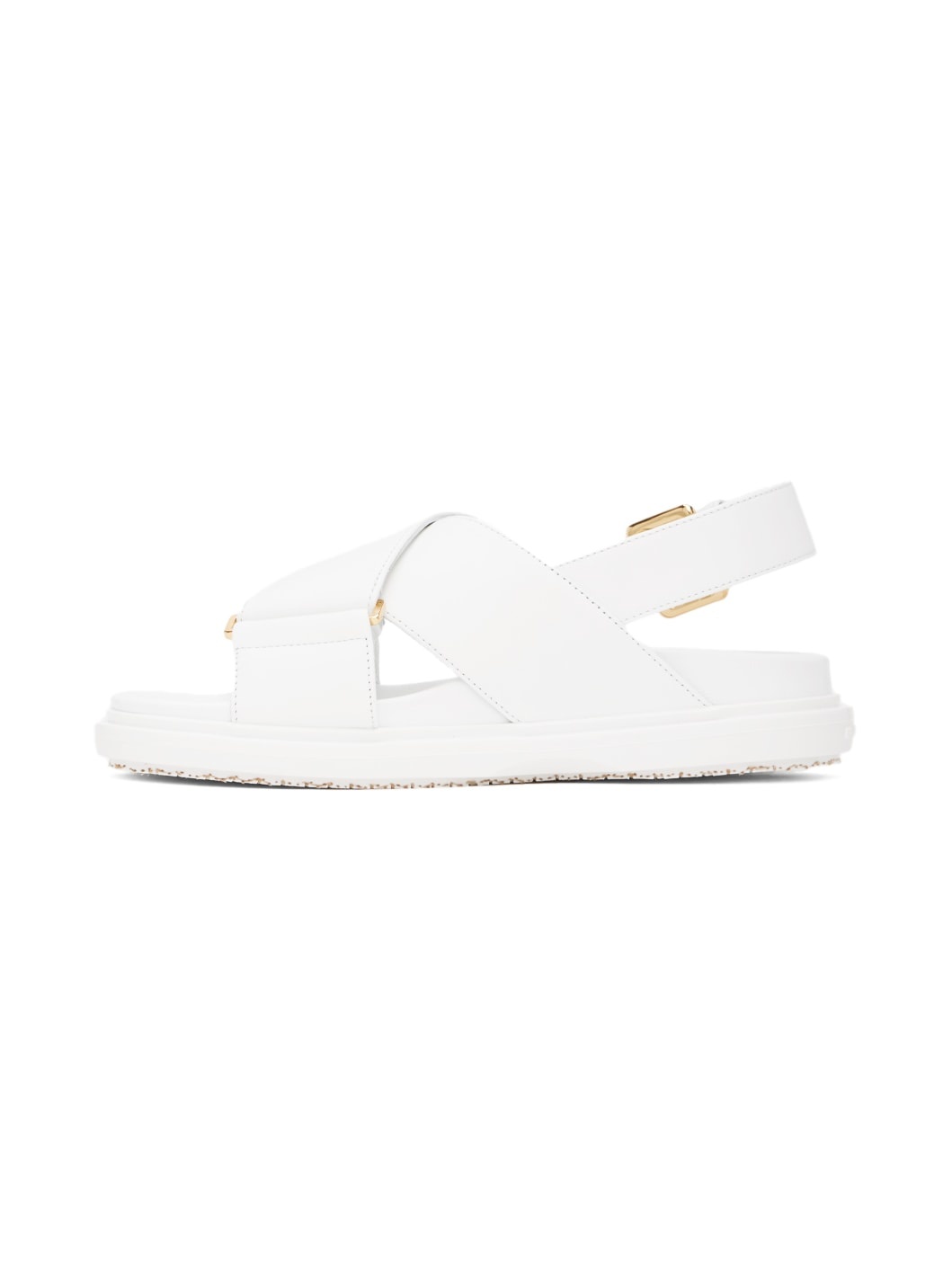 White Leather Fussbett Sandals - 3