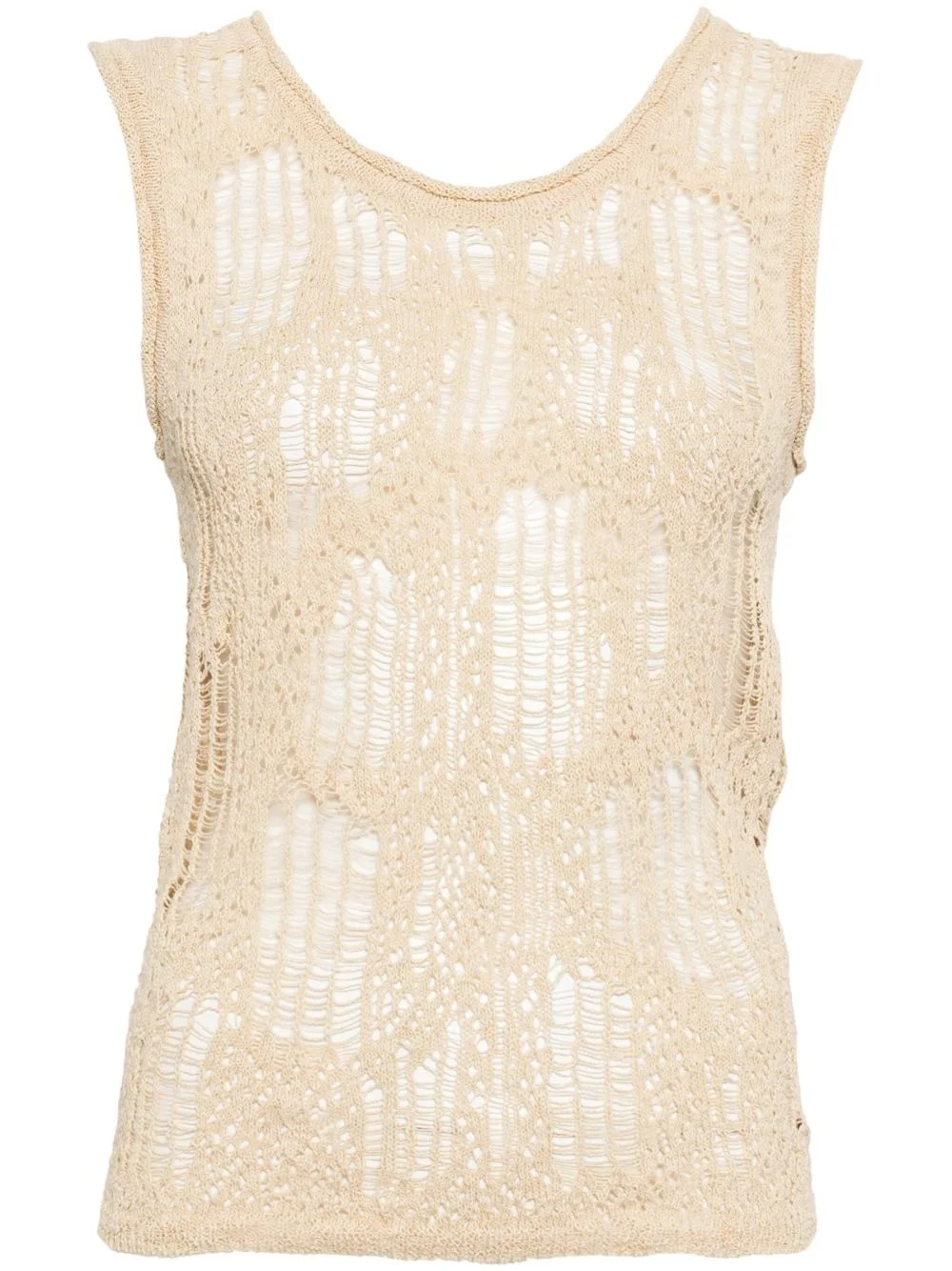 distressed open-knit top - 1