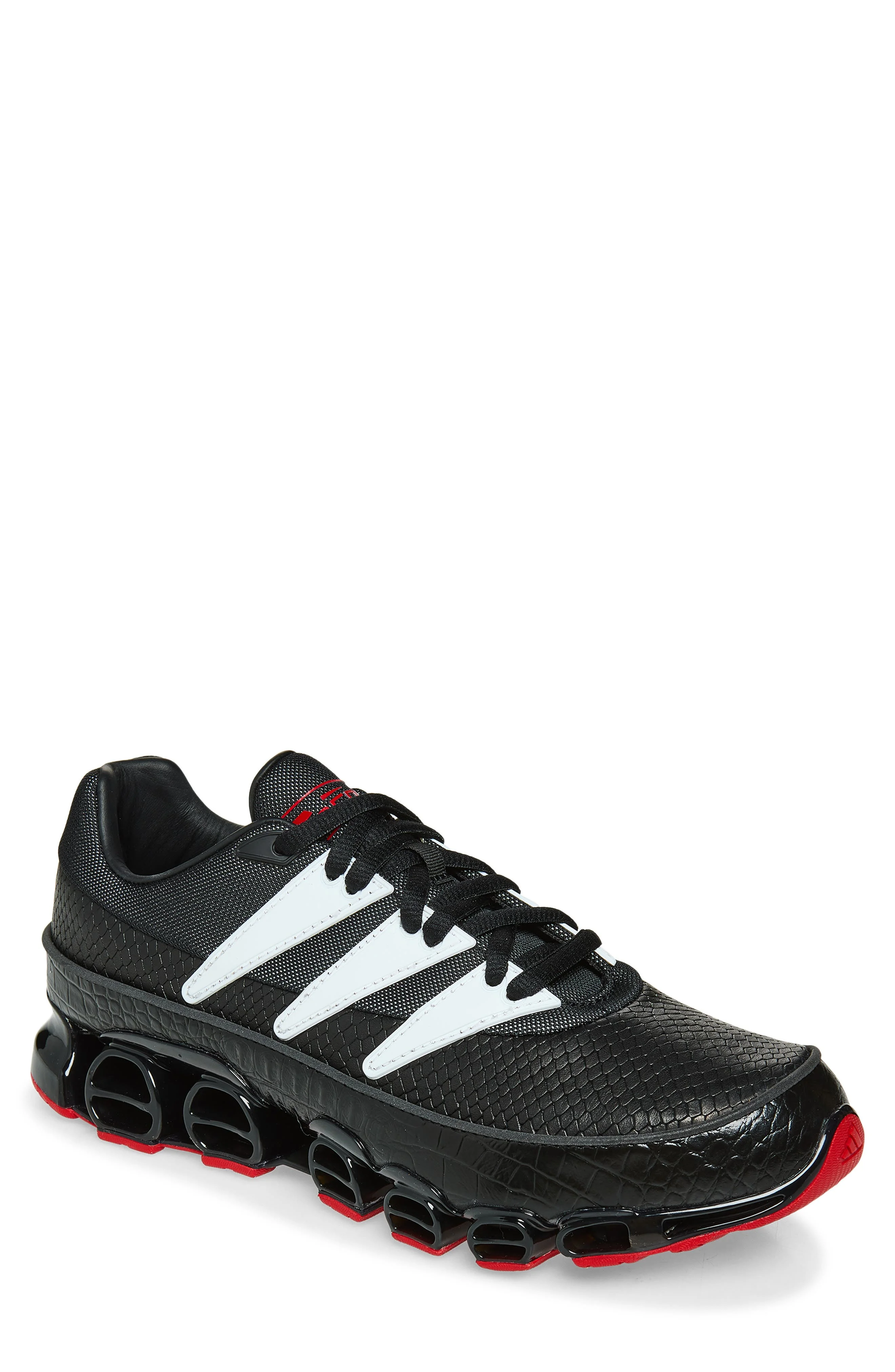 adidas Gender Inclusive Jabbar Low Sneaker in Core Black/White/Scarlet at Nordstrom - 1