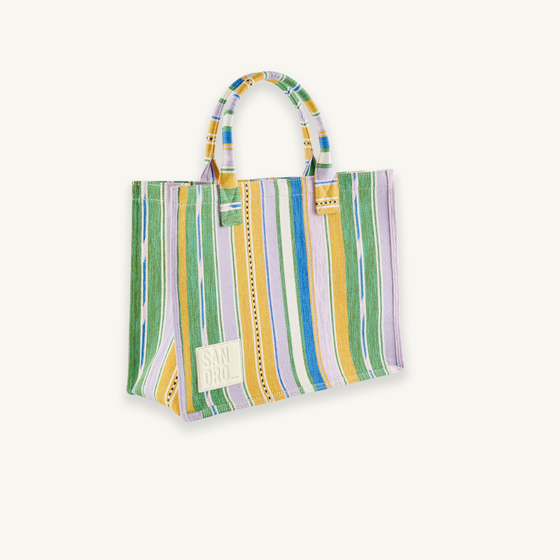 Tote bag in striped canvas 3