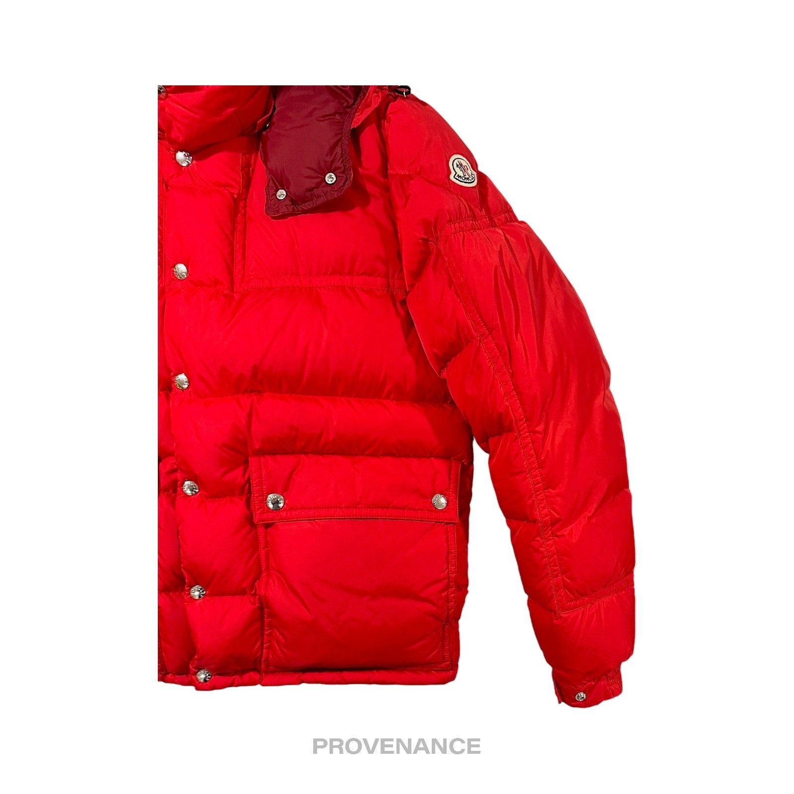 Moncler Brel Down Puffer Bomber Jacket Coat - Red 3 L - 5