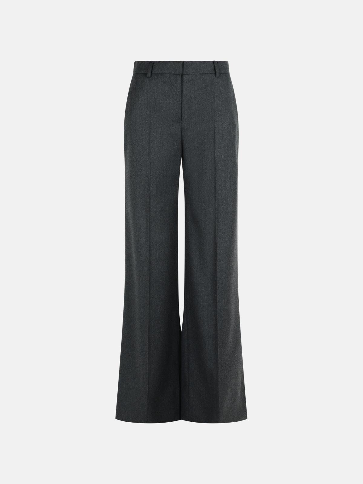 'FLARE' GREY WOOL PANTS CENERE - 1