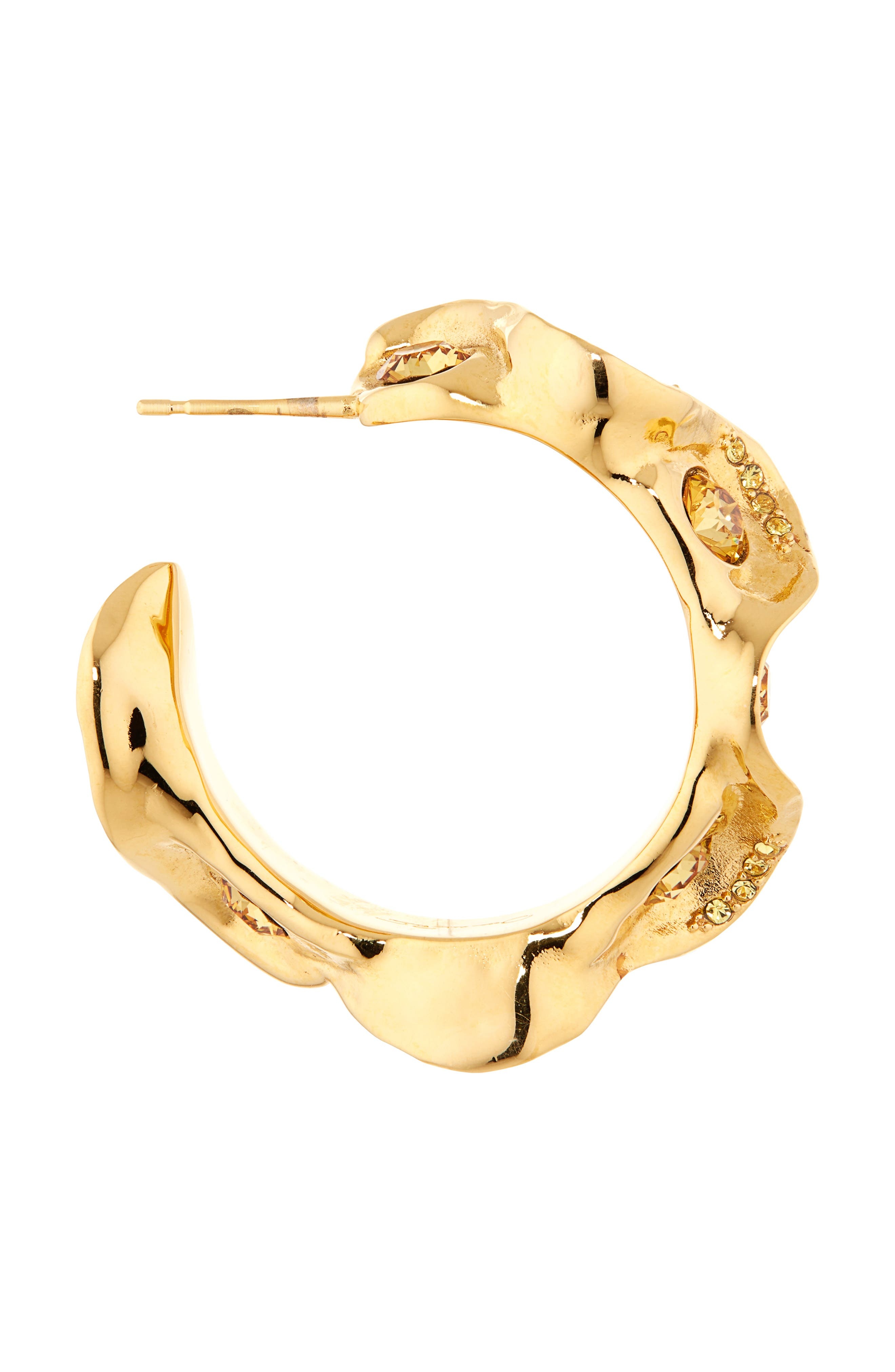 Oscar de la Renta Crystal Nest Hoop Earrings in Topaz at Nordstrom - 5