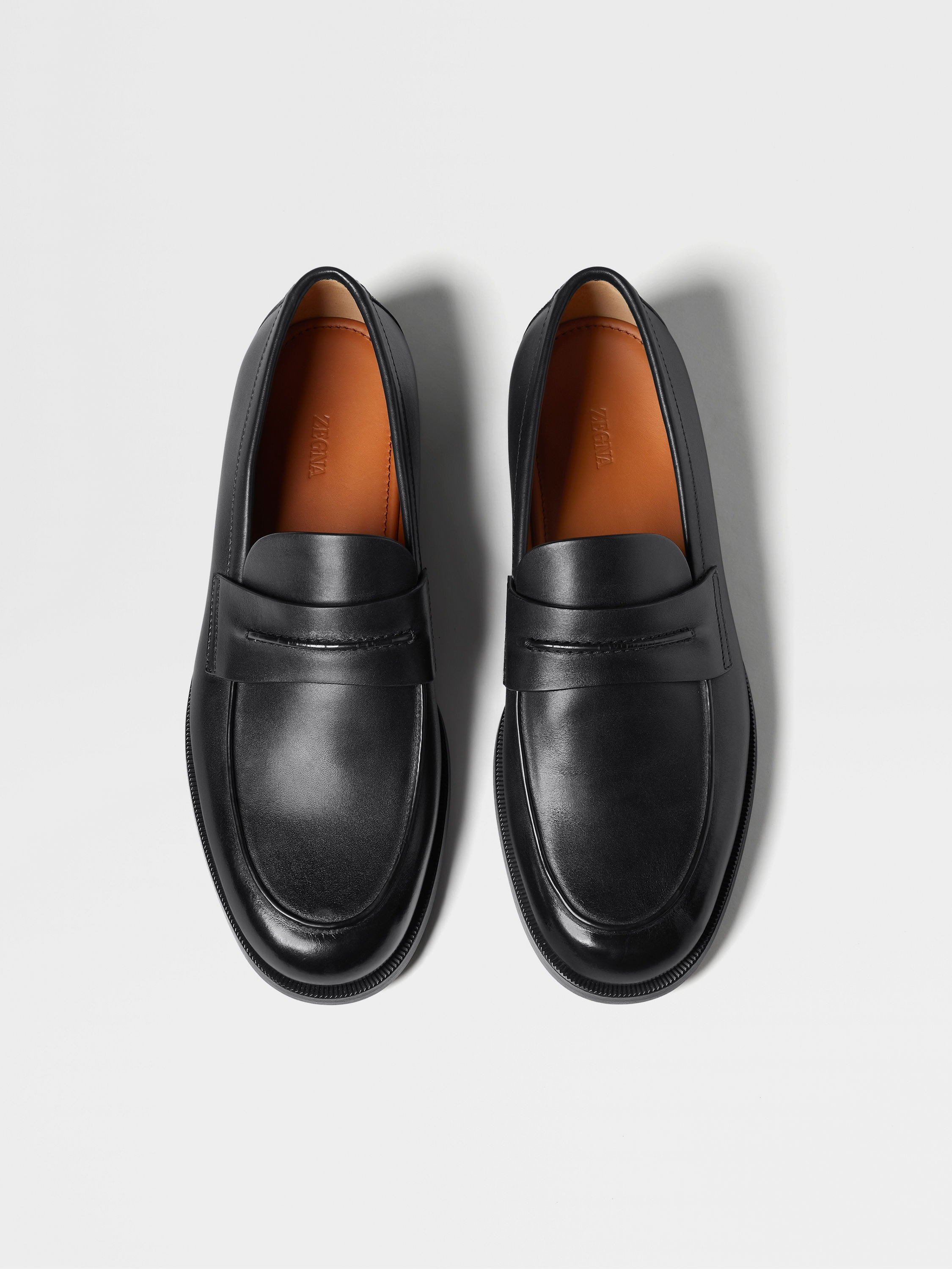 BLACK LEATHER MOCASSIN CORSO LOAFERS - 6