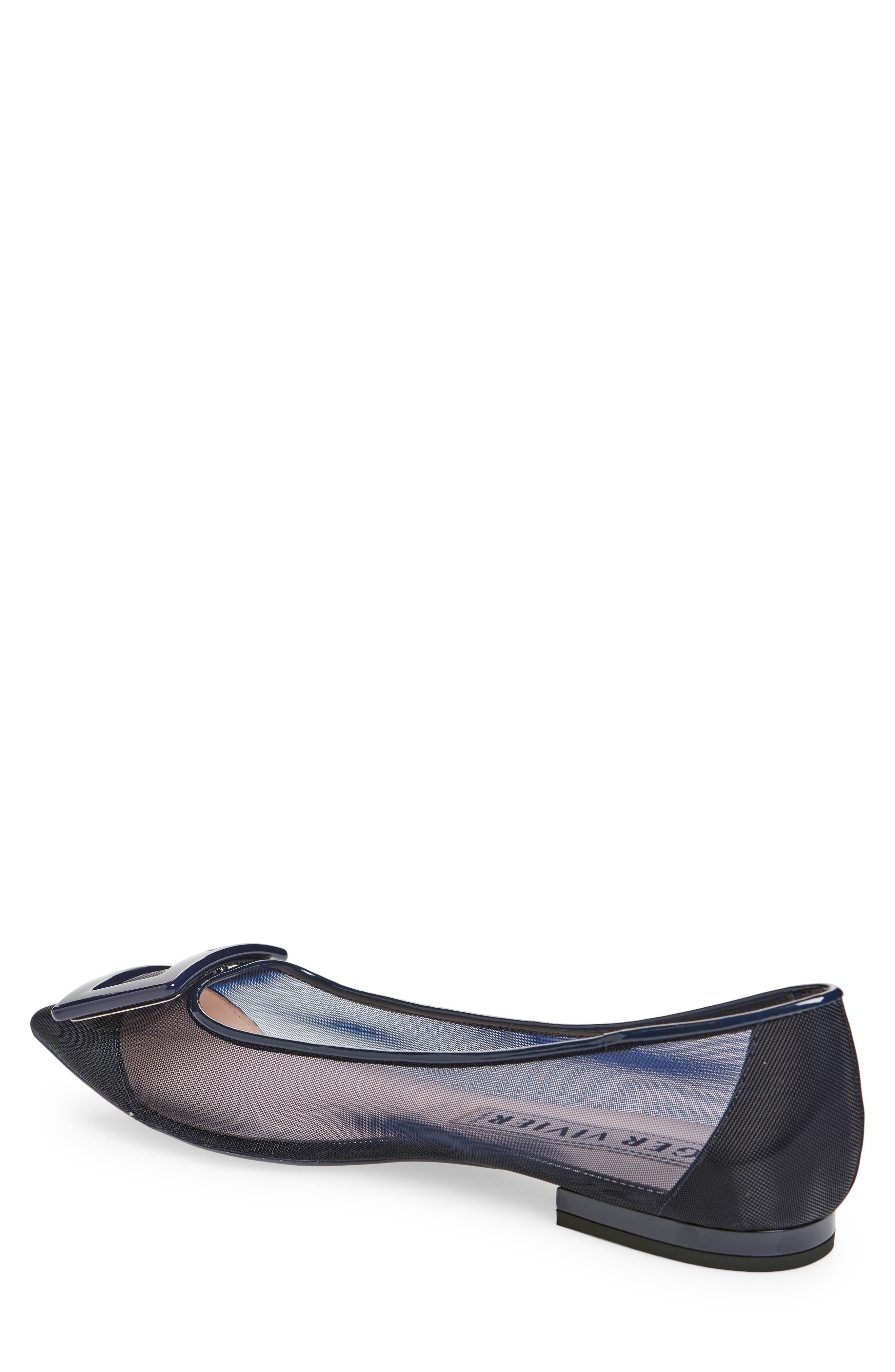 Roger Vivier Gommettine Buckle Pointed Toe Mesh Ballerina Flat in Blu/Blu Chiaro at Nordstrom - 2