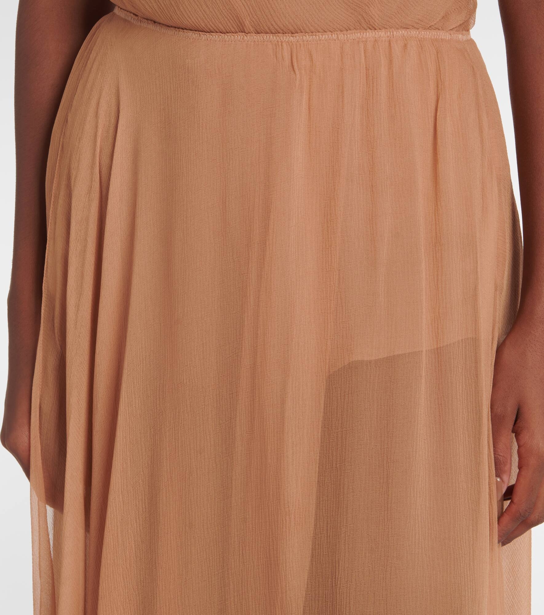 Silk muslin midi skirt - 4