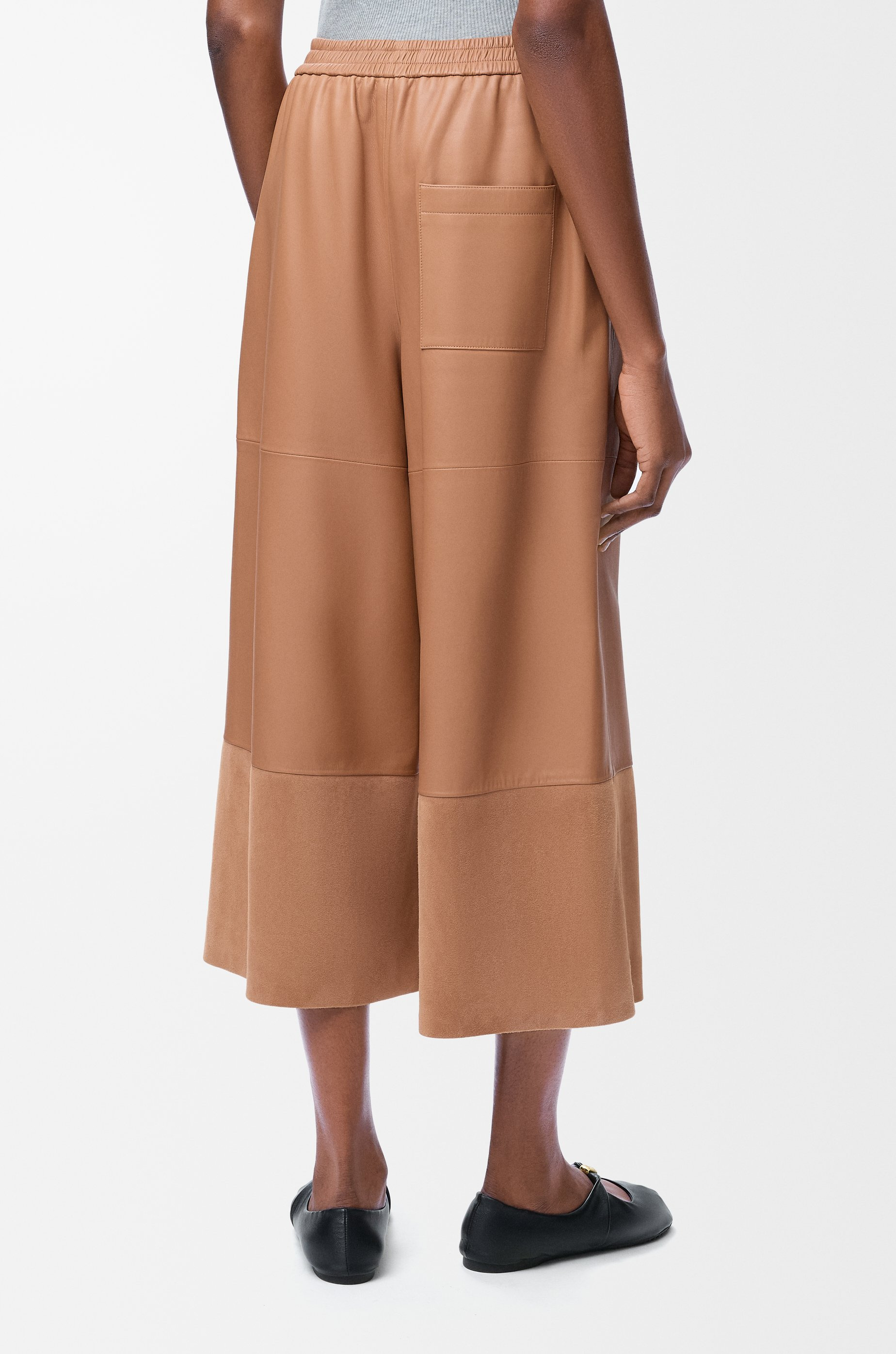 Cropped trousers in nappa lambskin and suede goatskin - 4