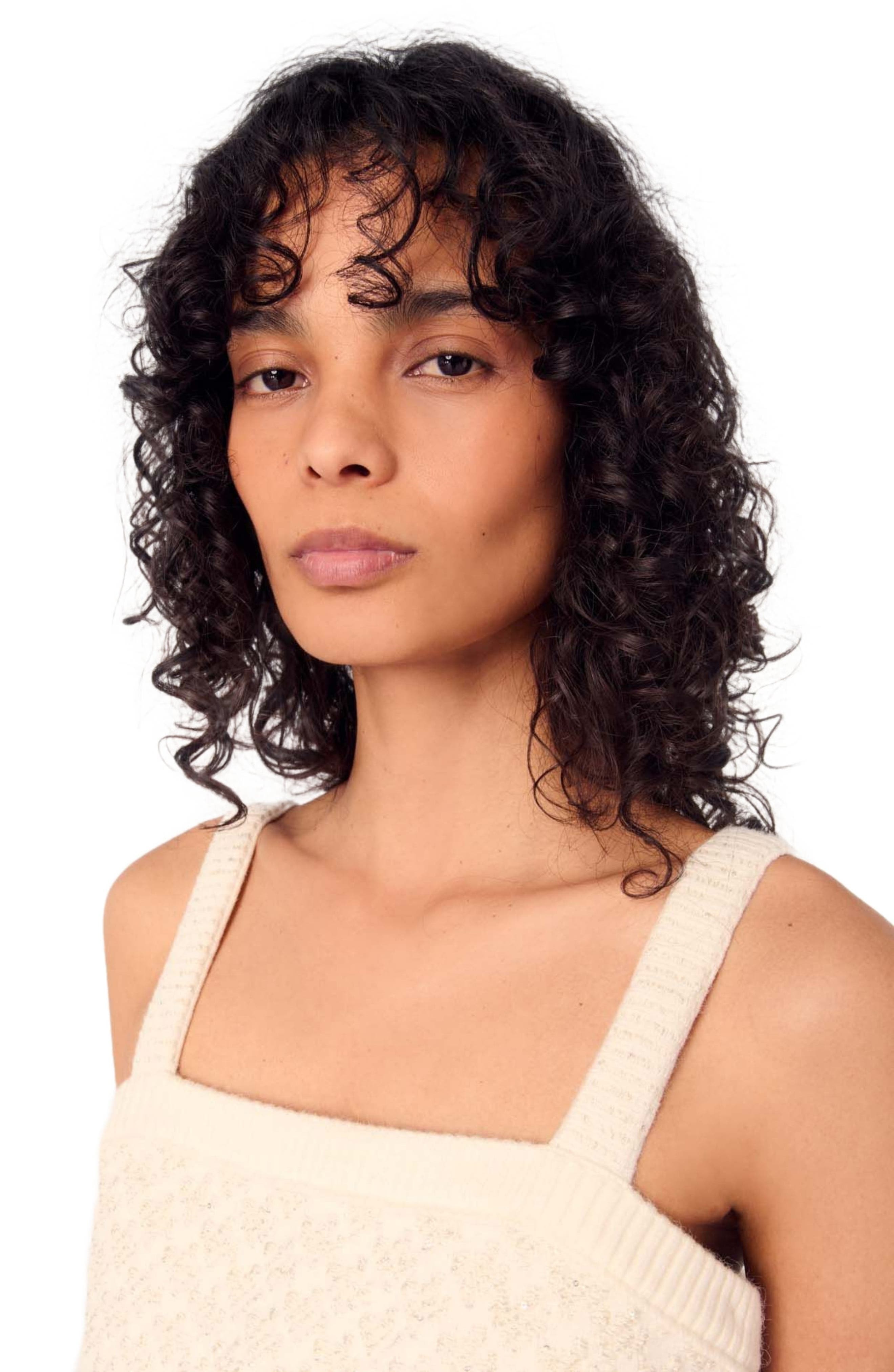 maje Tweed-effect knit crop top in Ecru at Nordstrom - 5