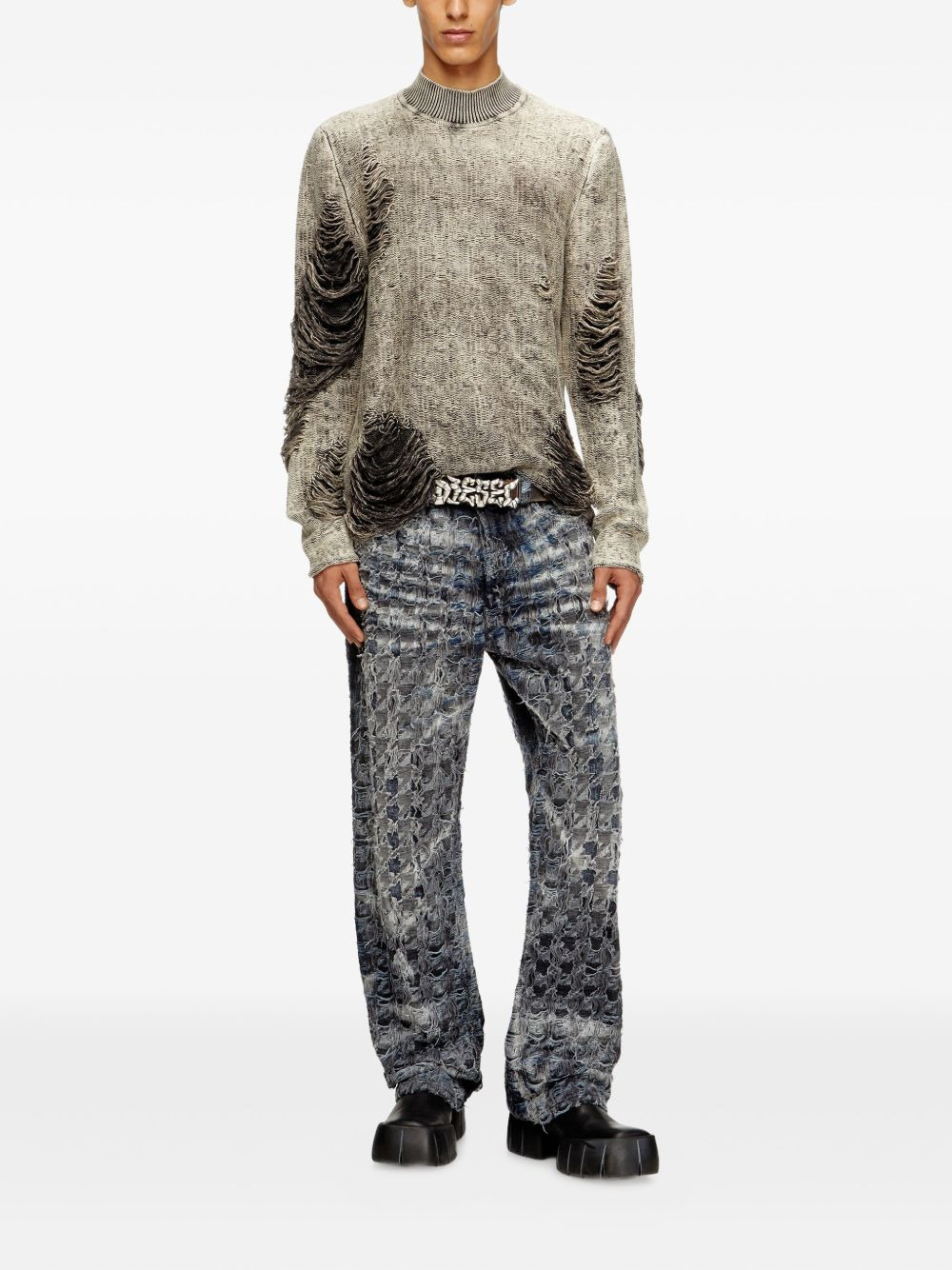 K-Fjordi frayed mock-neck sweater - 2