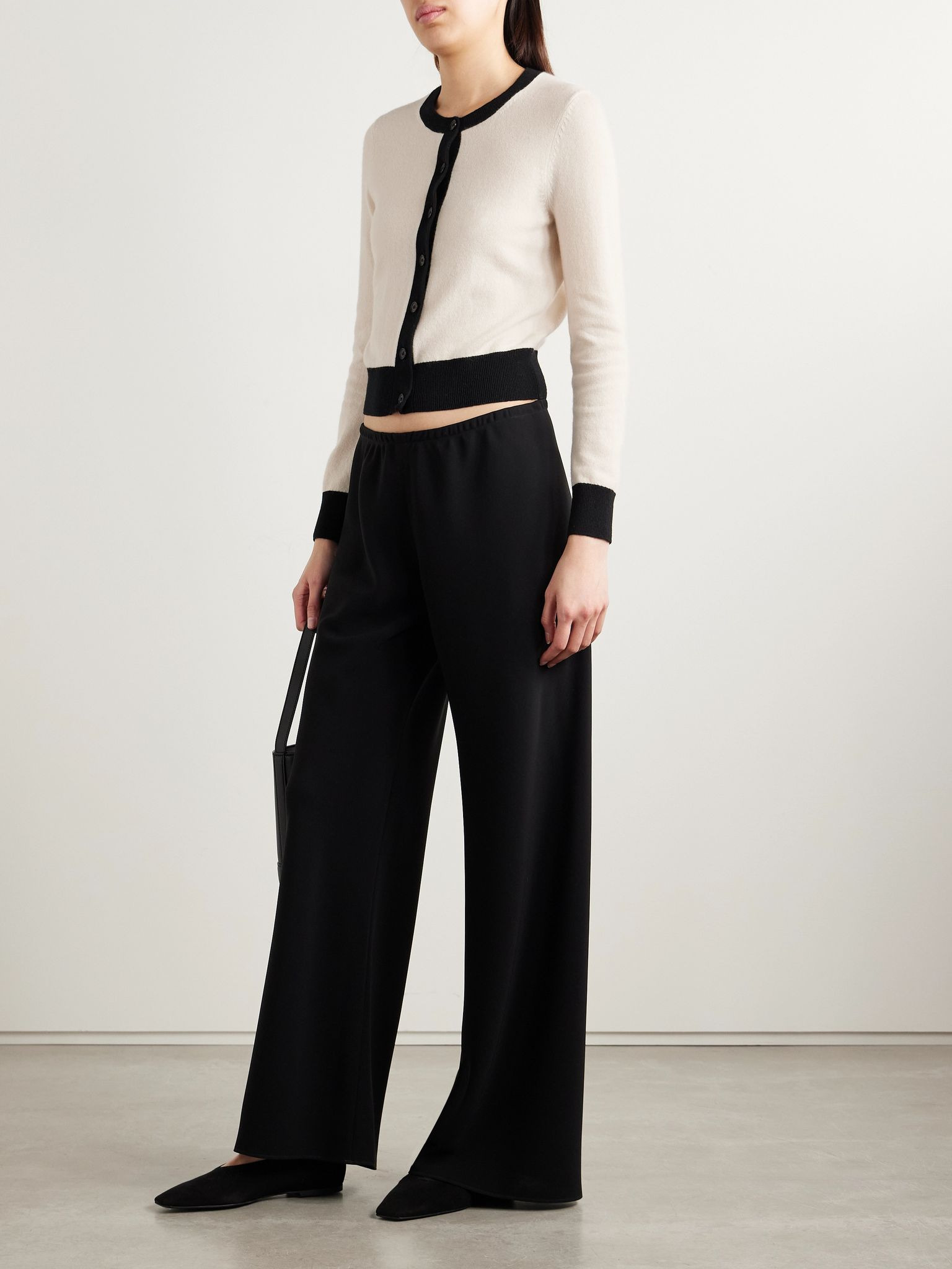 Meadow two-tone cashmere cardigan Ivory - 2
