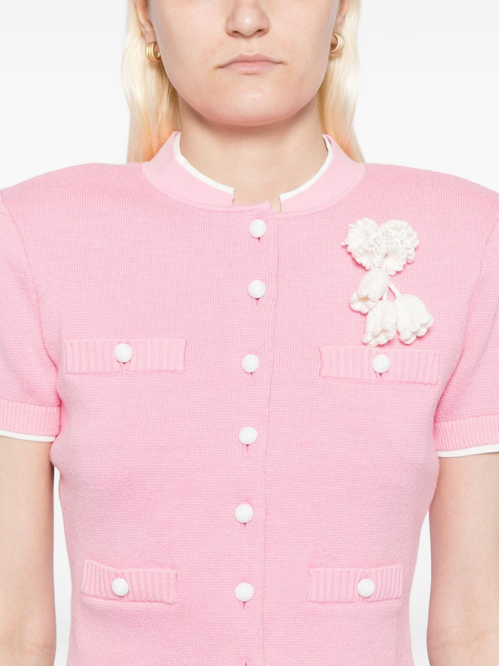 crochet flower knit top - 5
