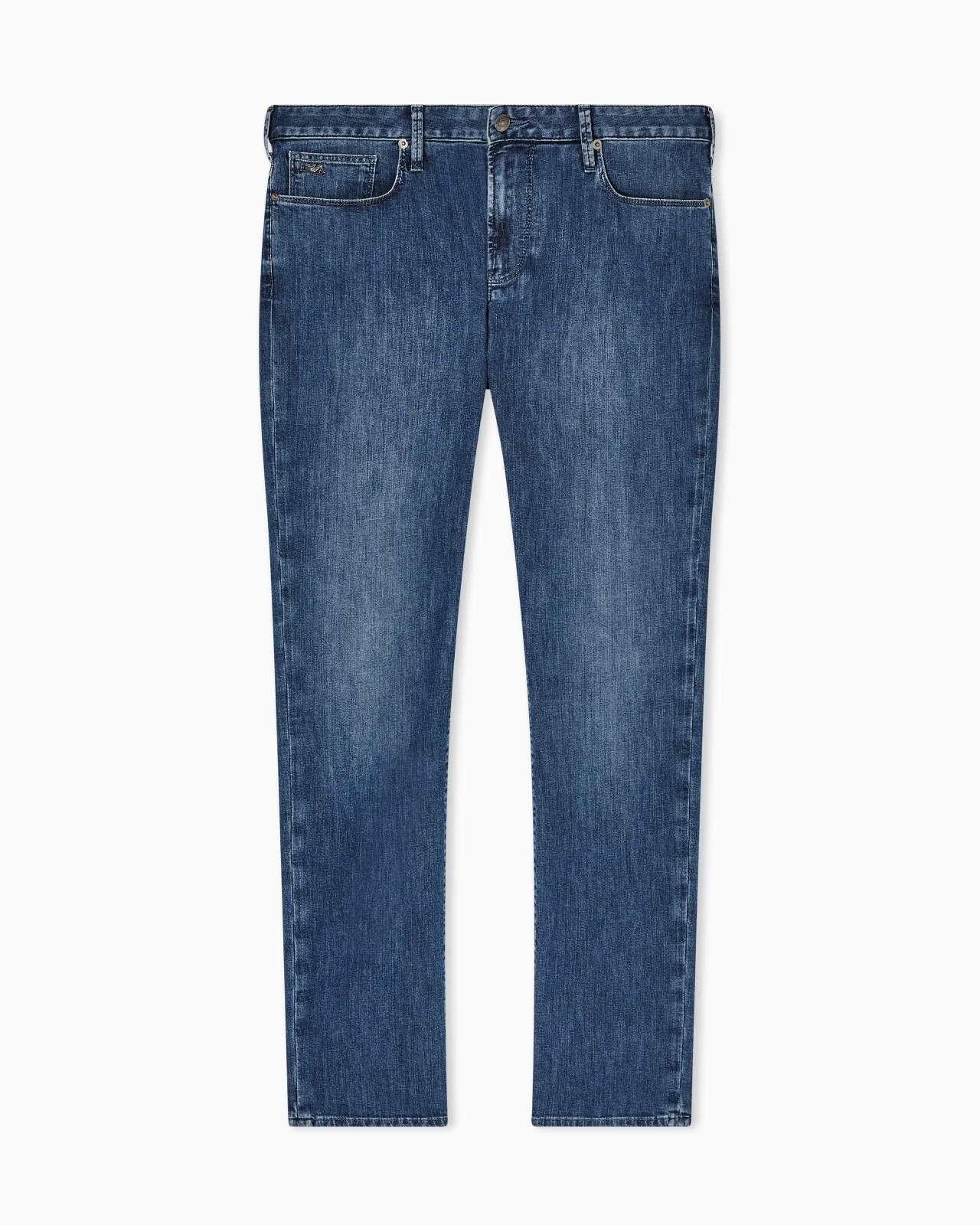 J06 SLIM-FIT, LIGHTLY WORN-LOOK 8-OZ DENIM JEANS - 1