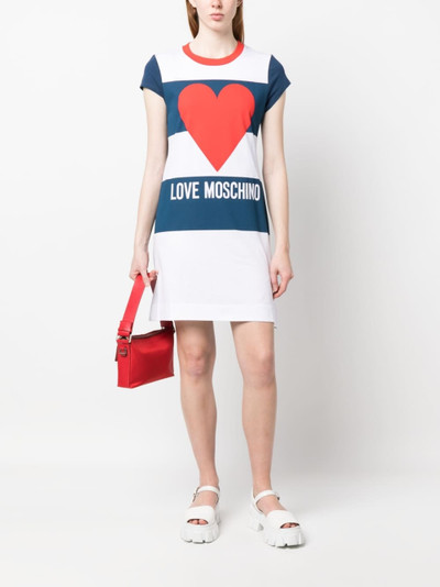 Moschino heart-print striped mini dress outlook