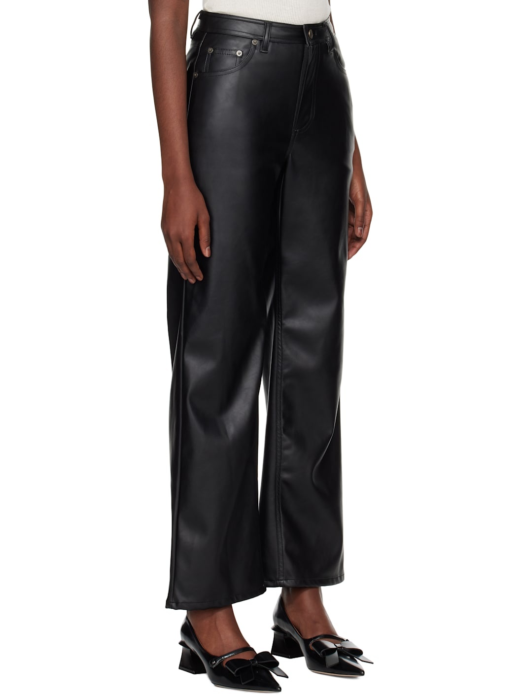 Black Label Wide Fit Faux-Leather Pants - 2