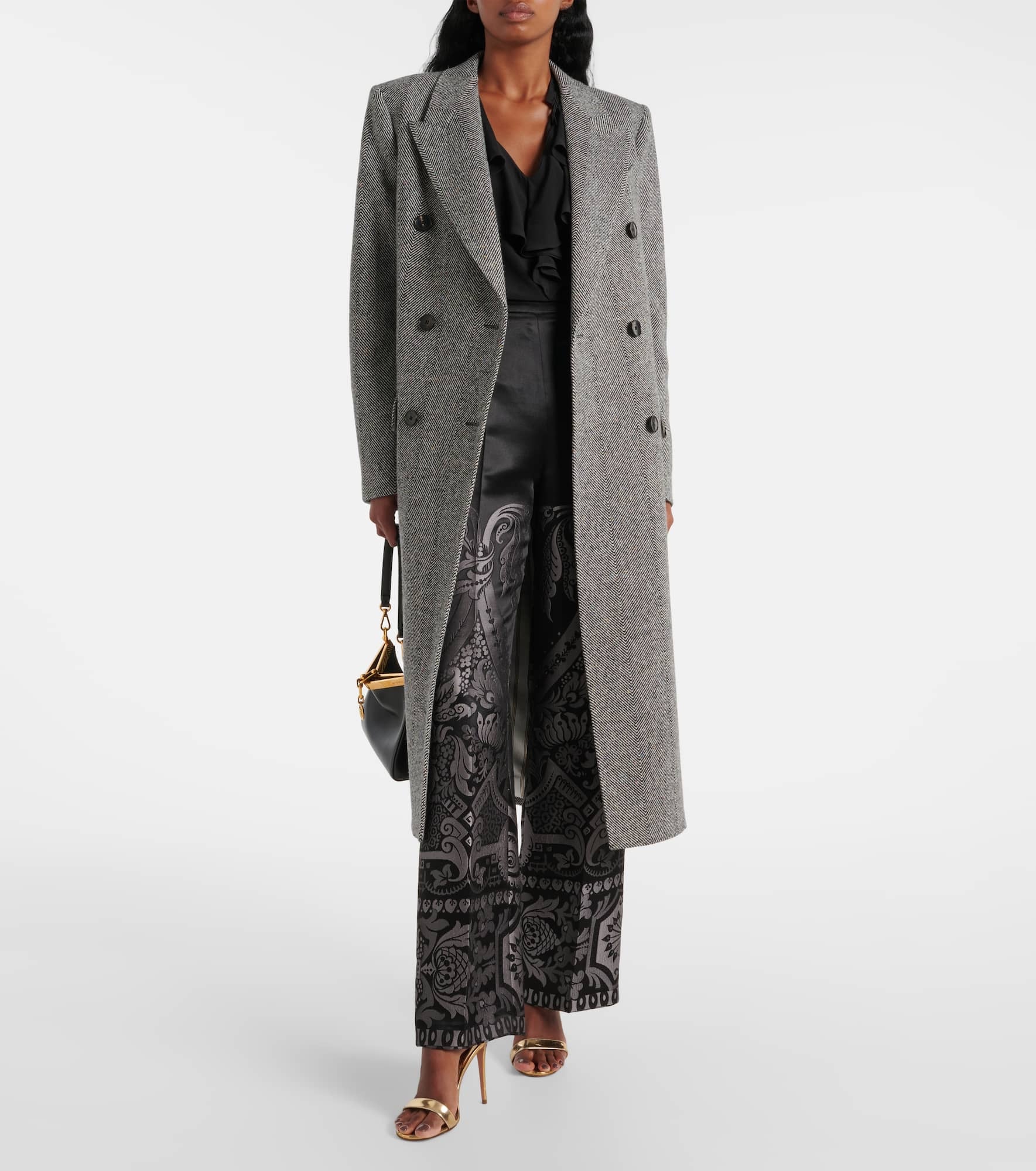 Printed silk-blend wide-leg pants - 2