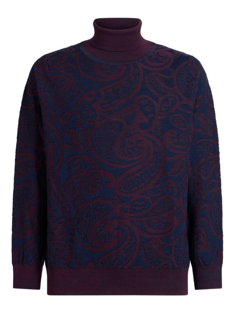 paisley jacquard turtleneck sweater 1