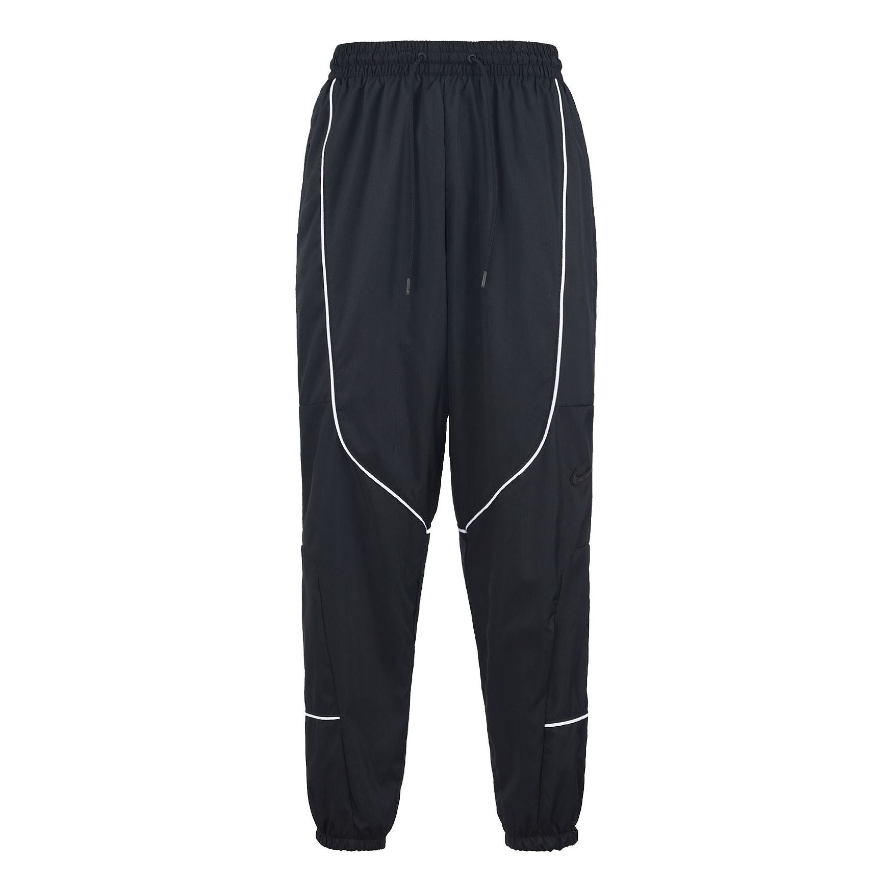 Men's Nike Throwback Casual Basketball Sports Bundle Feet Long Pants/Trousers Autumn Black CV1915-01 - 1