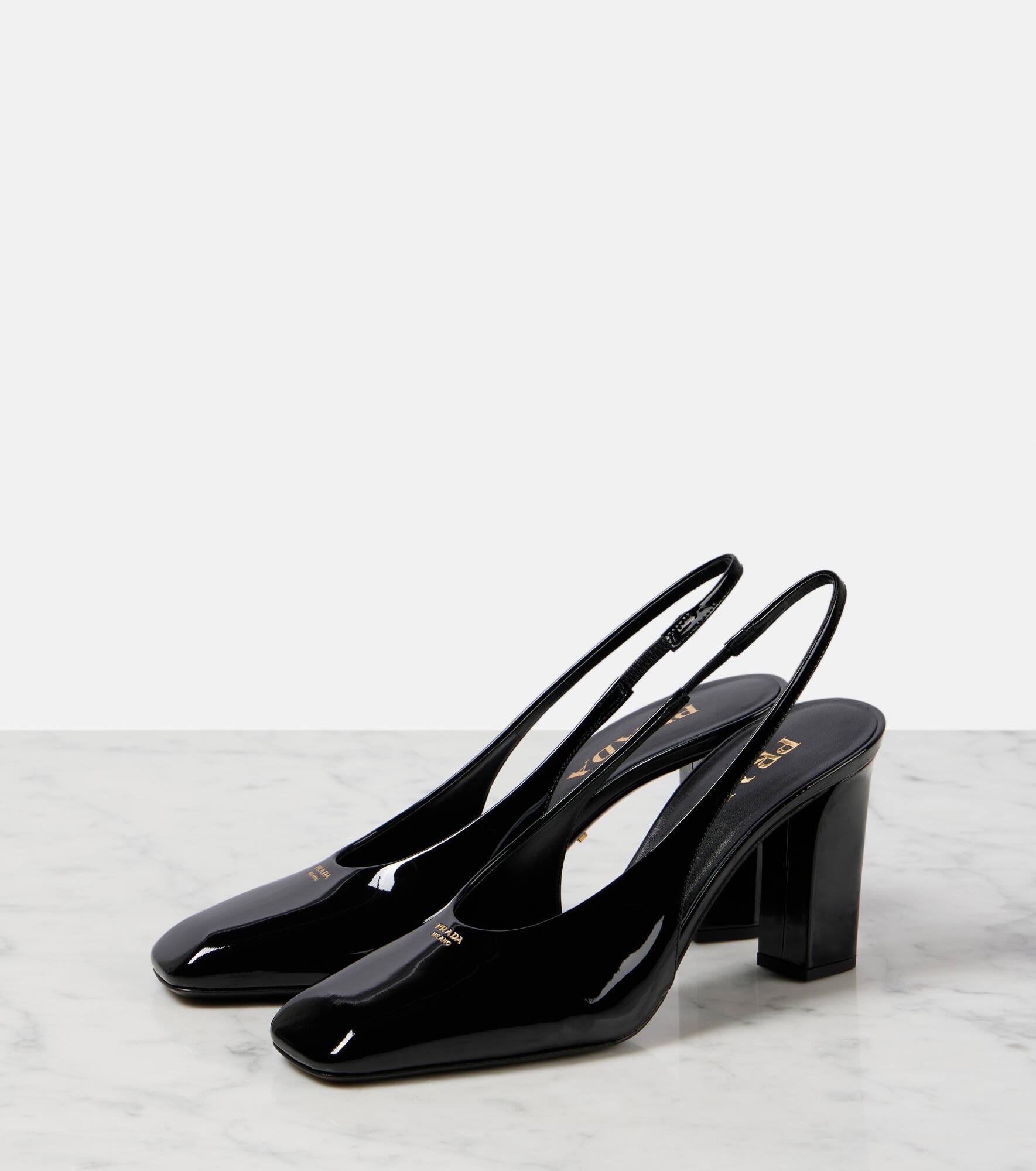 85 patent leather slingback pumps - 4
