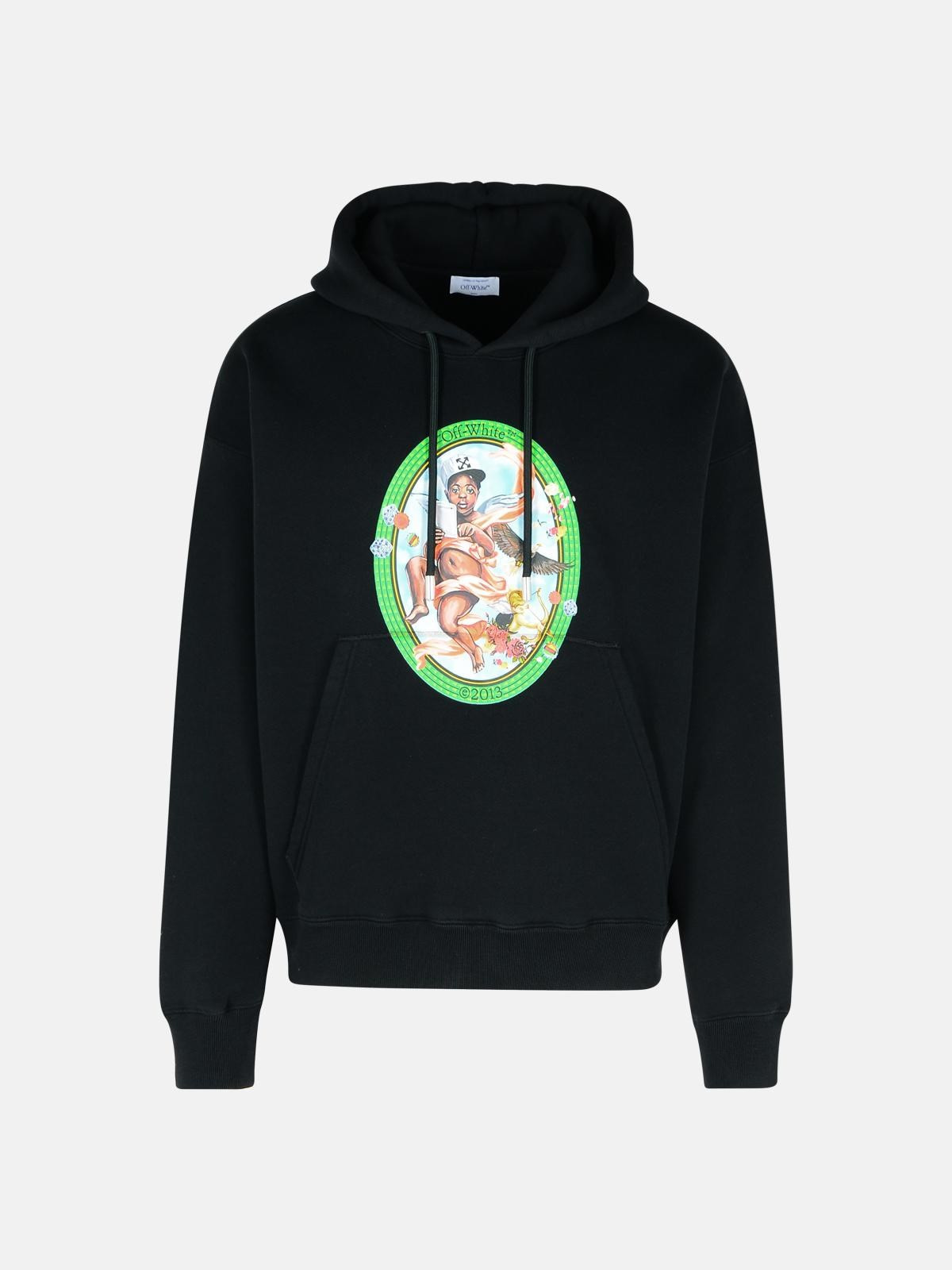 'FRESCO' BLACK COTTON SWEATSHIRT - 1