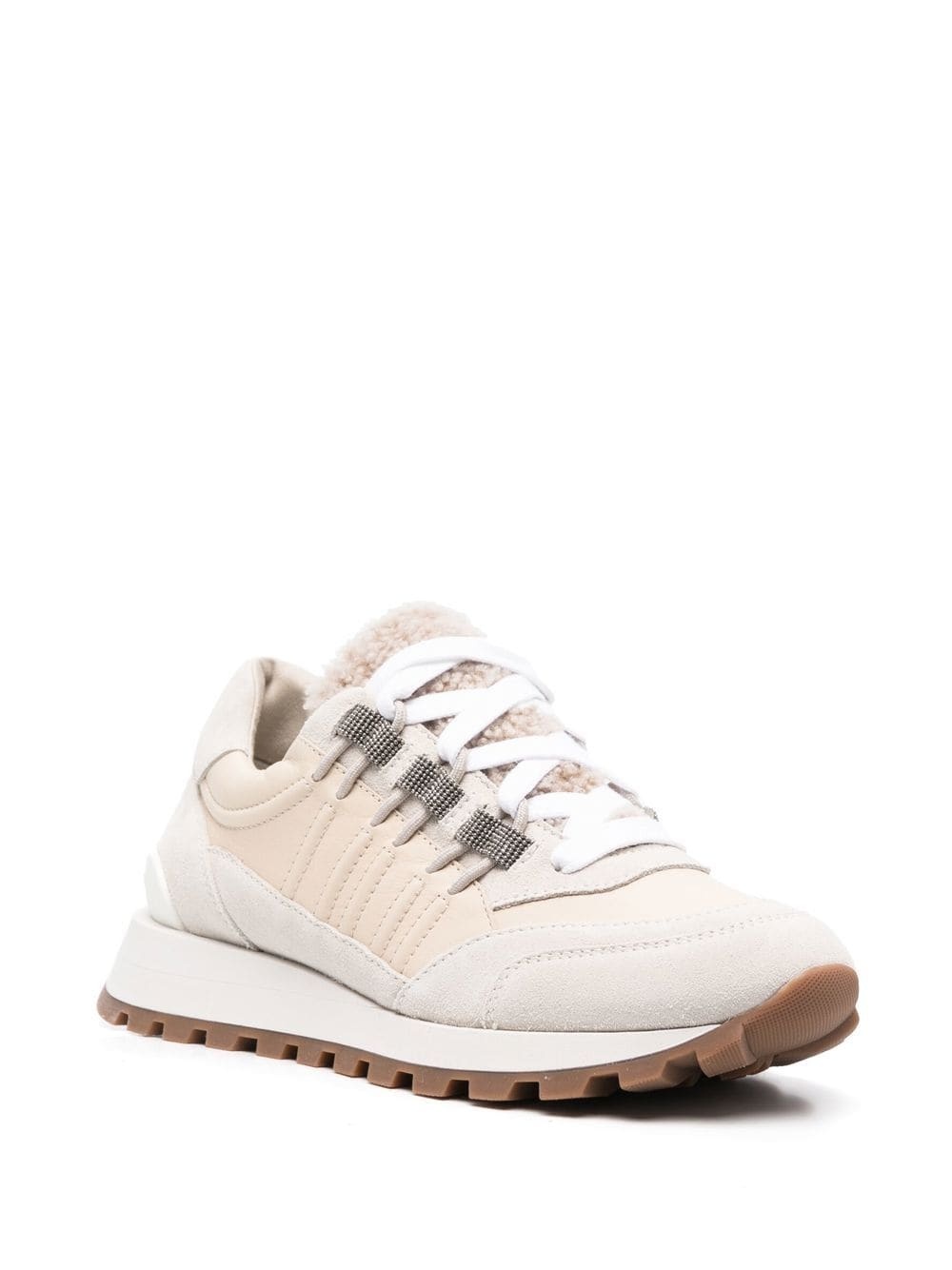 low-top lace-up trainers - 2