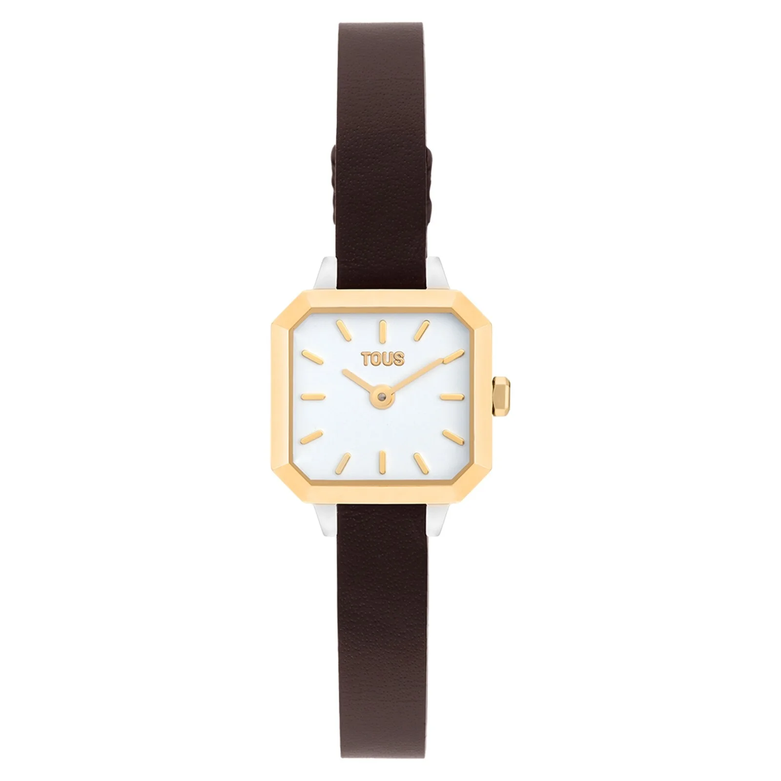 Watch with Swiss analog movement made of steel, 14 kt gold, and leather strap Les Classiques Mini - 1