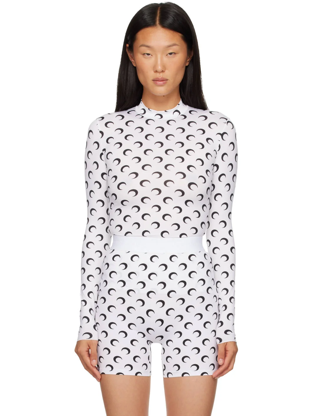 White Recycled Moon Jersey Second Skin Top - 1