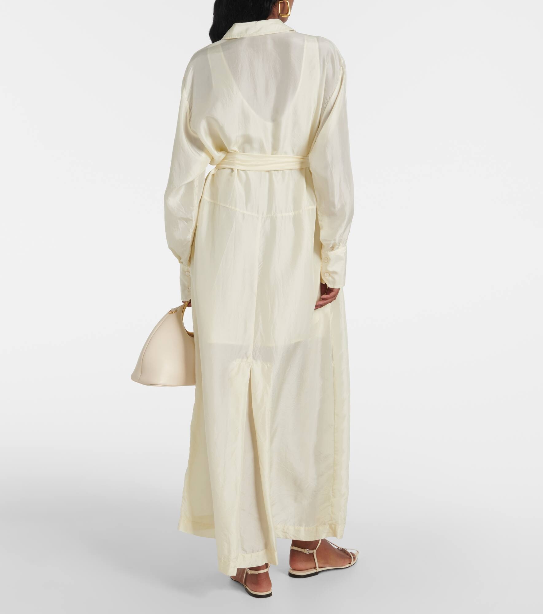 Belted silk shirtdress - 3