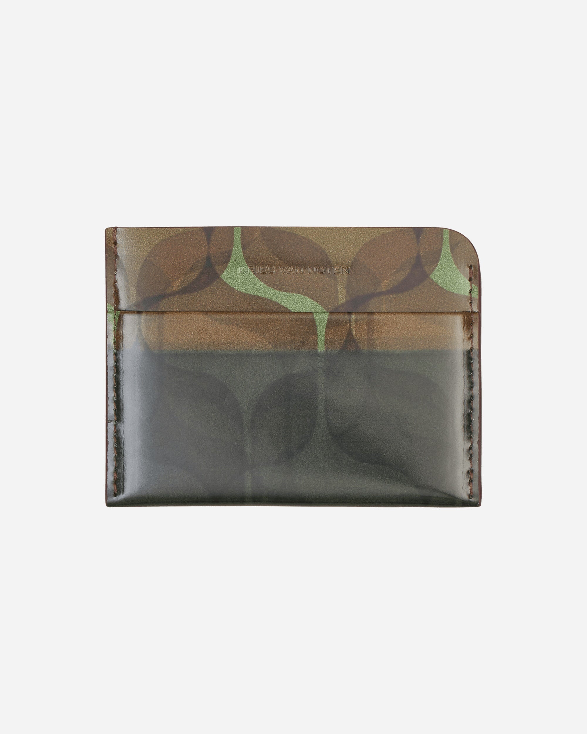 Printed Leather Cardholder Beige - 2