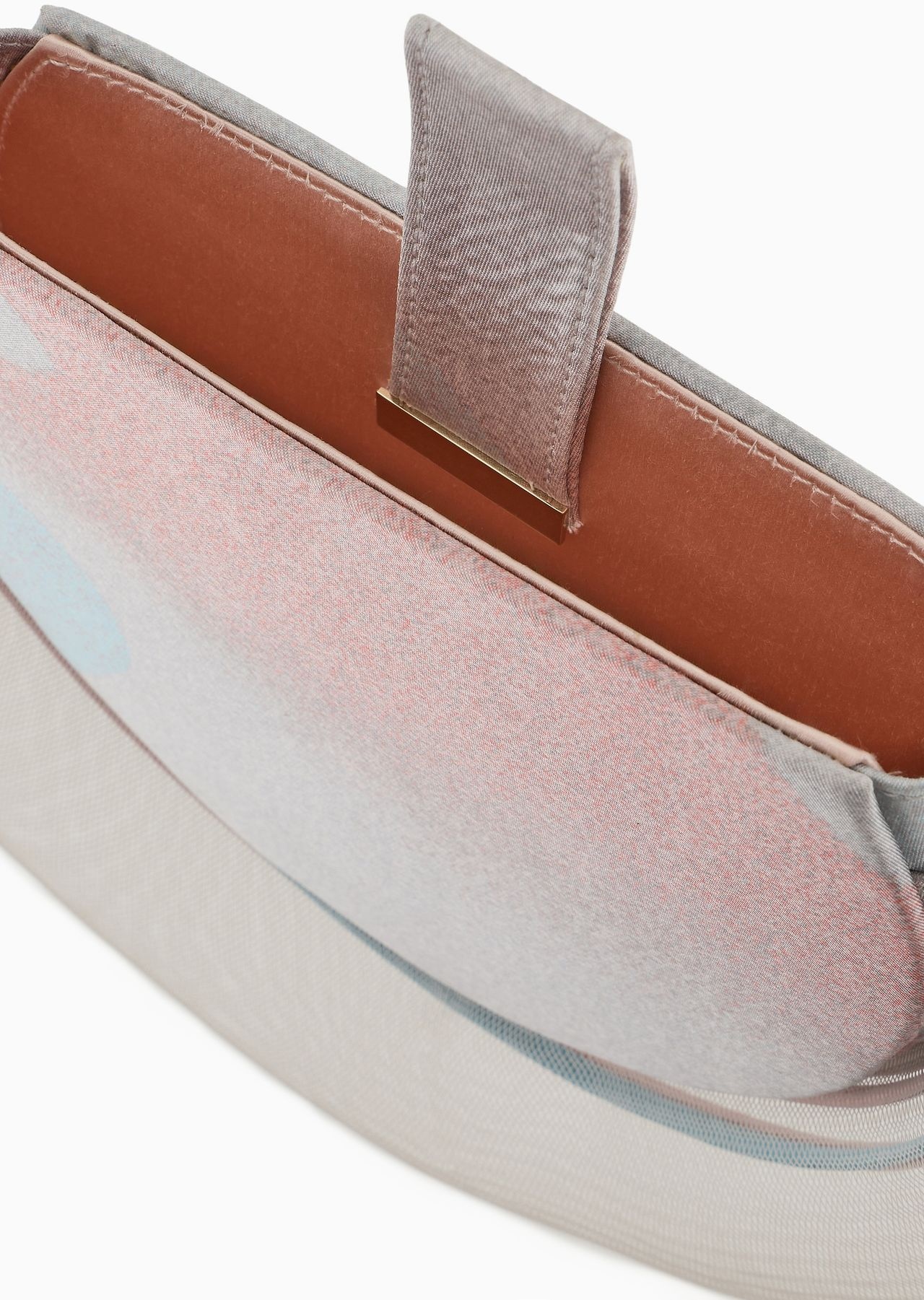 Printed clutch bag with crinoline detail - 4