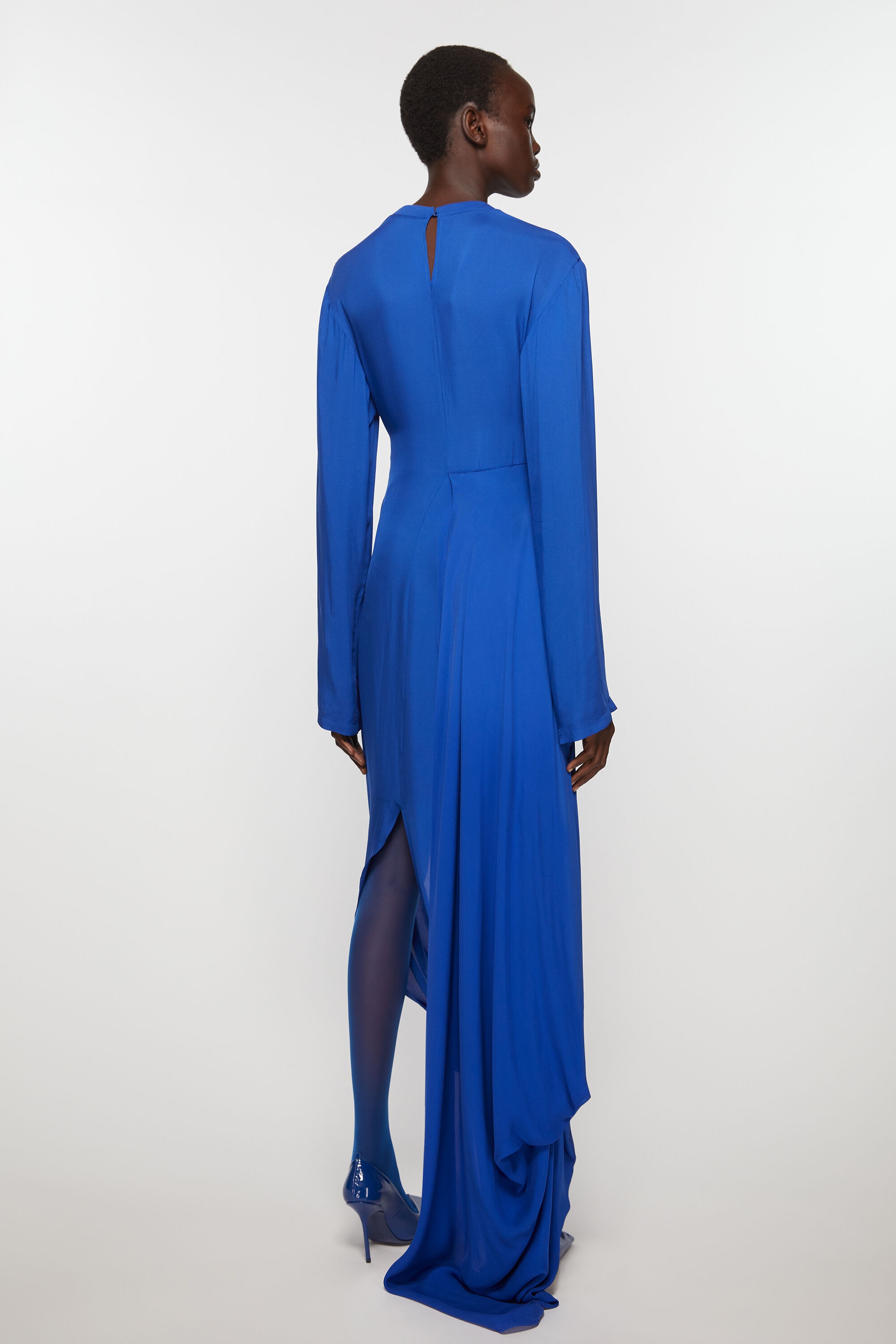 Silk fluid dress - Electric blue - 4