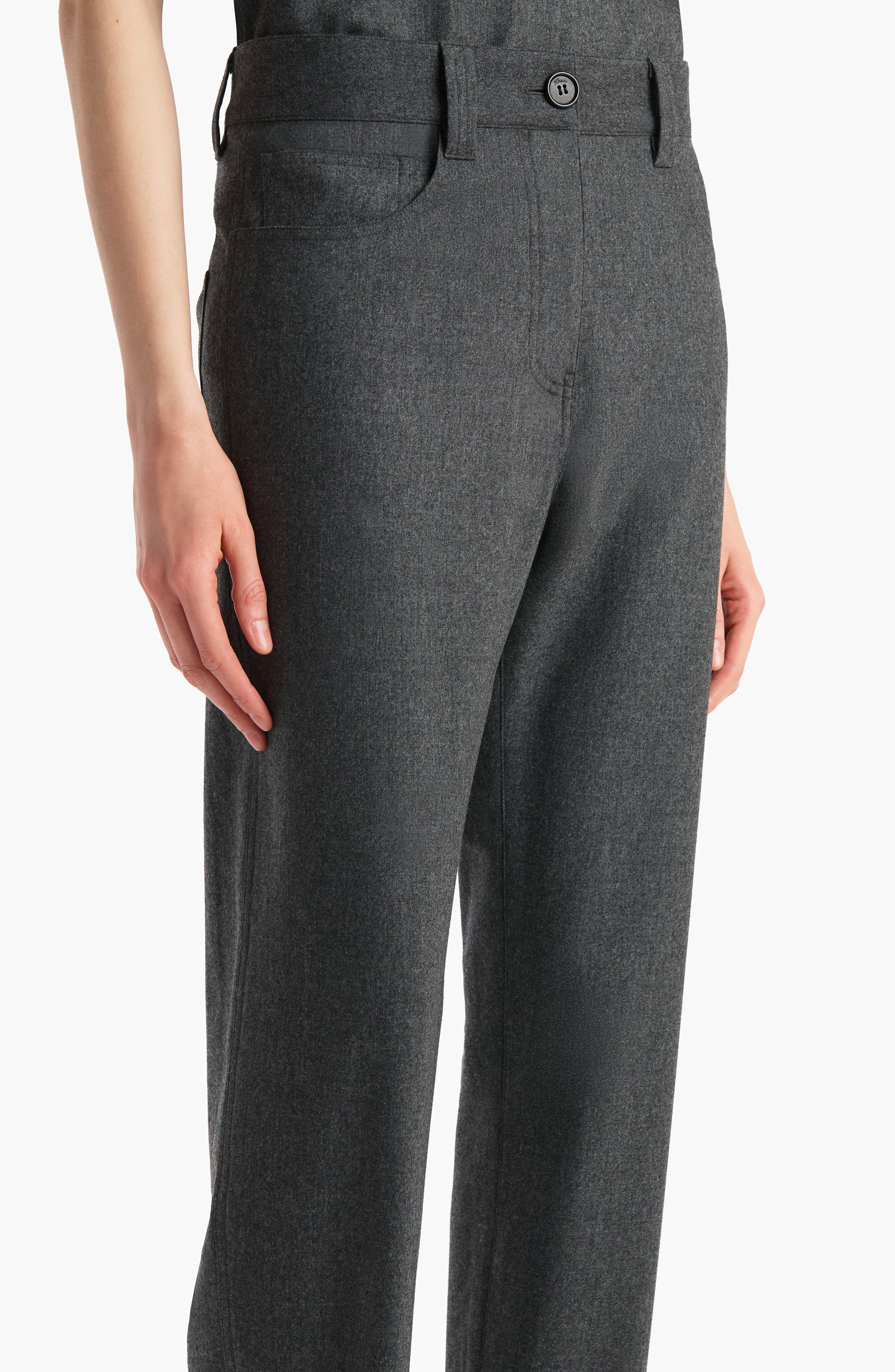 Khaite Callum Tapered Wool Pants in Storm at Nordstrom - 3