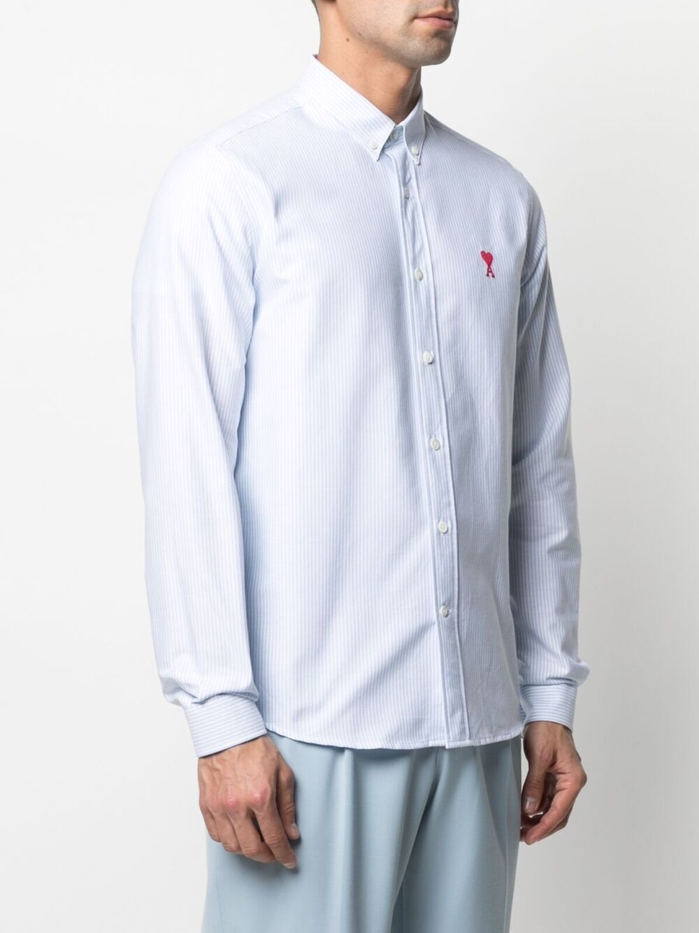 logo-embroidered button-down shirt - 3