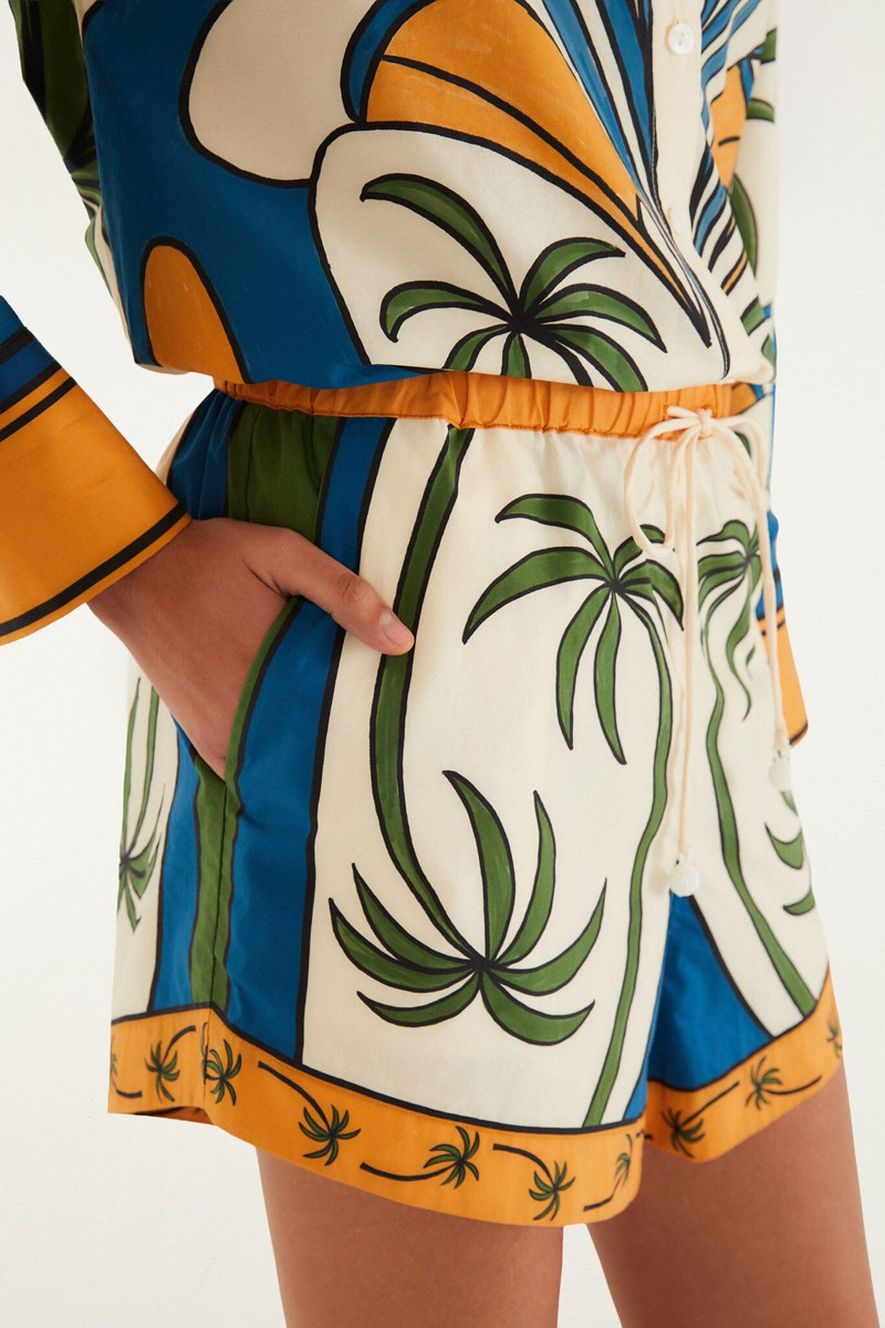 FARM RIO Multicolor Tropical Graphic Drawstring Pockets Shorts outlook