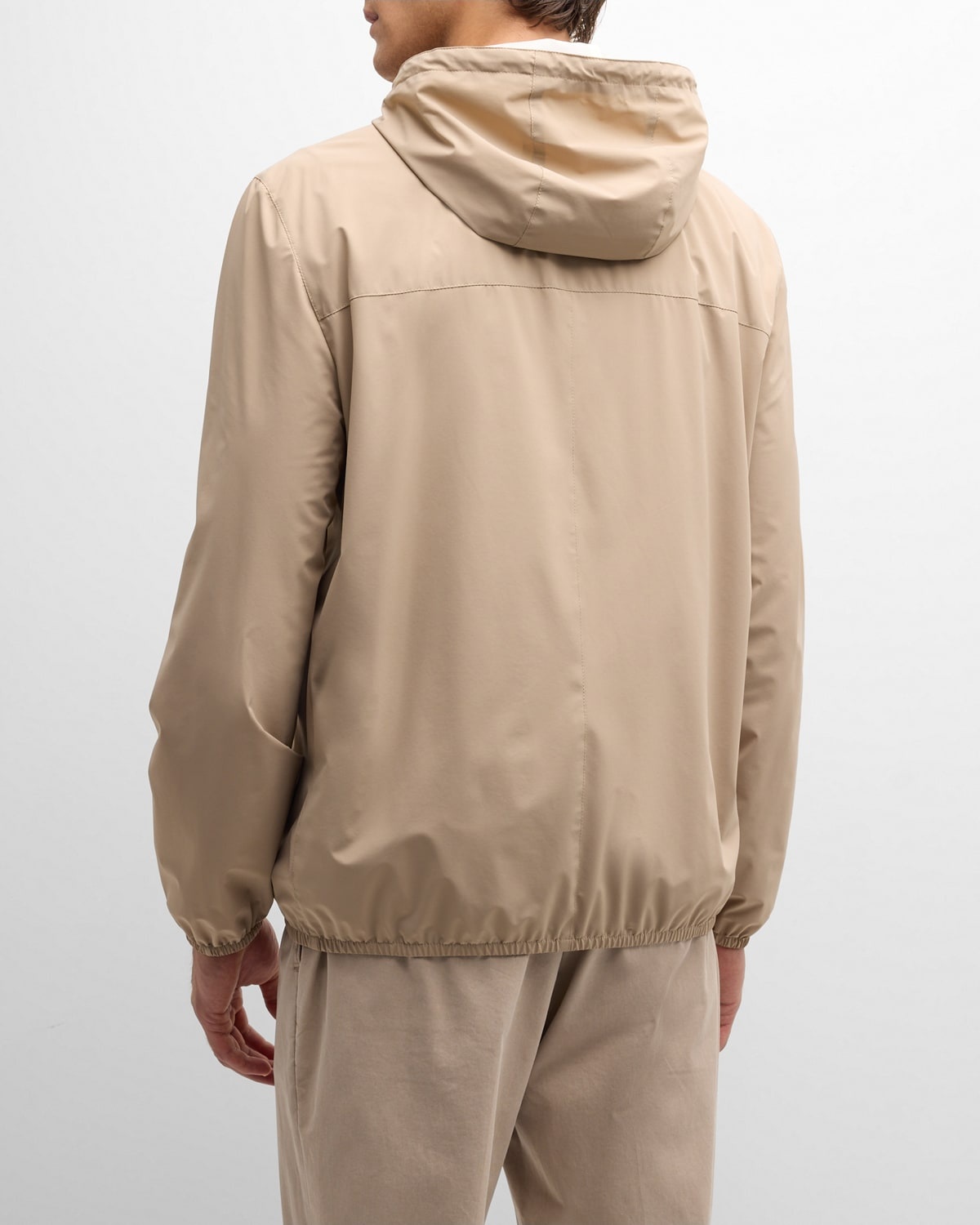 Men's Nylon Hooded Water-Resistant Jacket - 4
