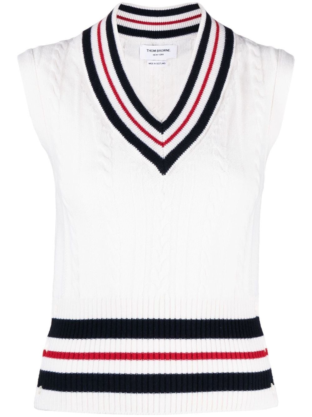 RWB-stripe cashmere top - 1